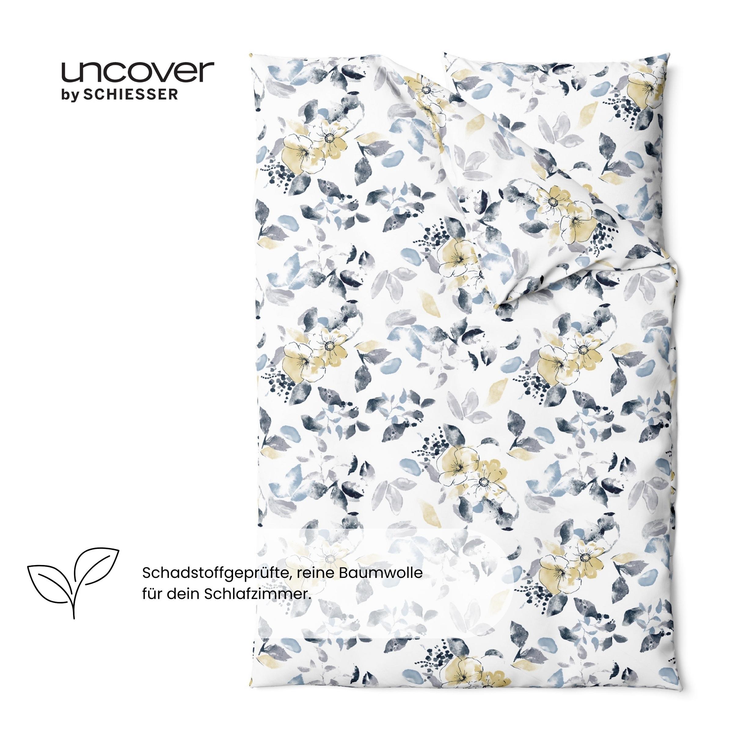 uncover by SCHIESSER Bettwäsche »Florina aus weicher Baumwolle mit einem feinen Blütenprint«, Made in Green