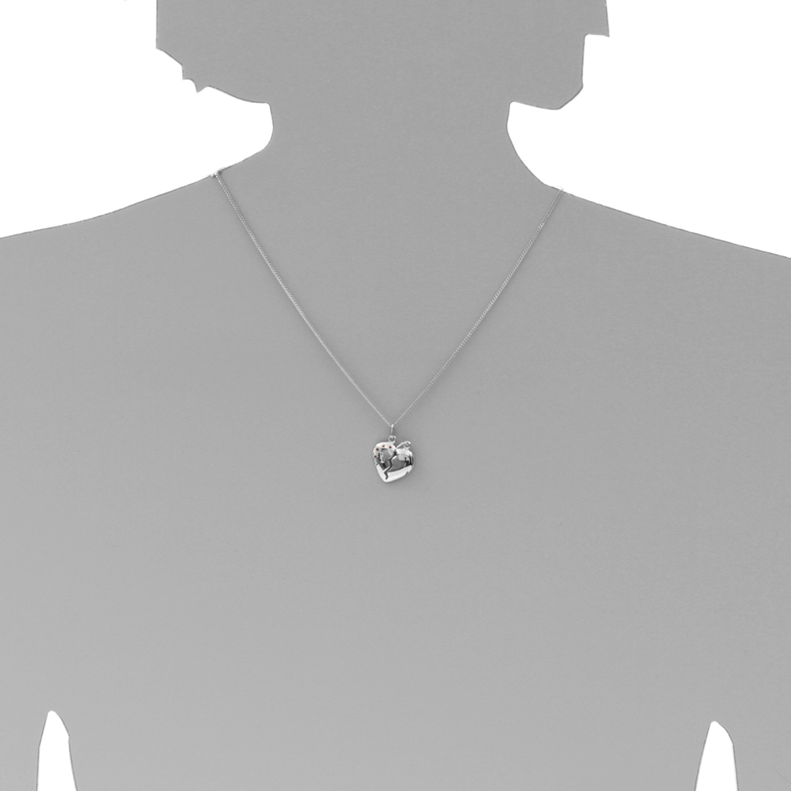 OSTSEE-SCHMUCK Kette mit Anhänger »- geteiltes Herz - Silber 925/000 - sy. Rubin«