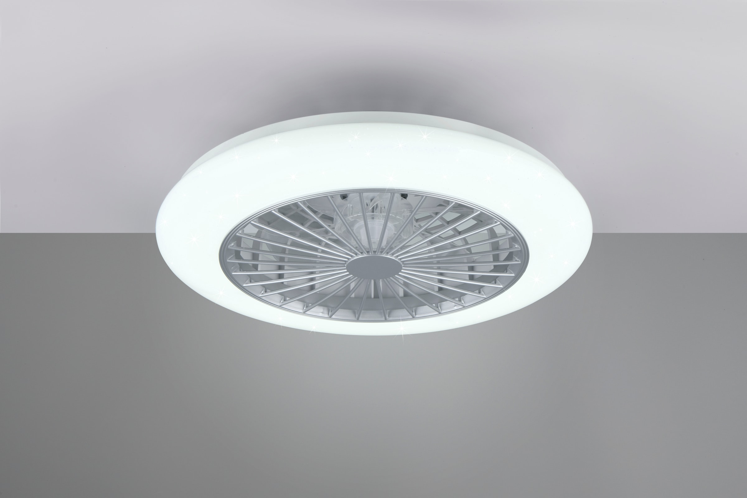 REALITY Leuchten LED Deckenleuchte »Stralsund Deckenventilator«, 1 flammig, Leuchtmittel LED-Board | LED fest integriert, Deckenlampe, Ventilator 3 Stufen, Fernbed. Lichtfarbe einstellbar RGBW