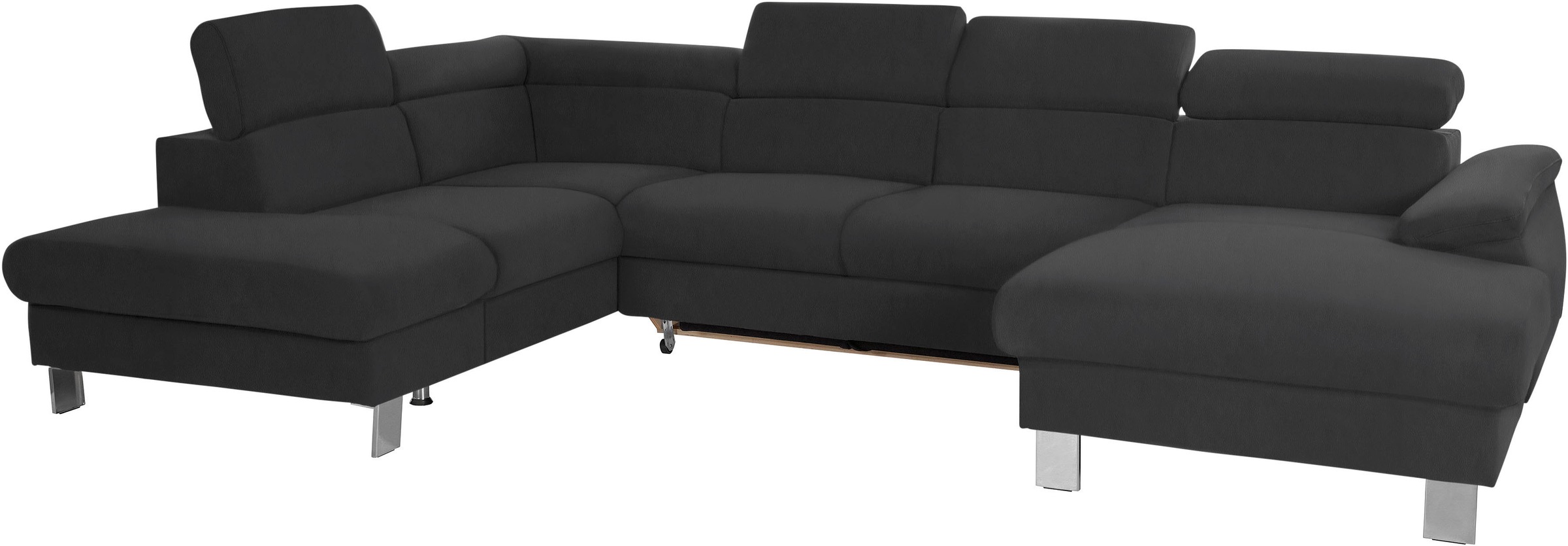 COTTA Wohnlandschaft »Komaris U-Form, B: 320 cm«, mit Kopfteilverstellung, optional Bettfunktion, Bettkasten & Licht