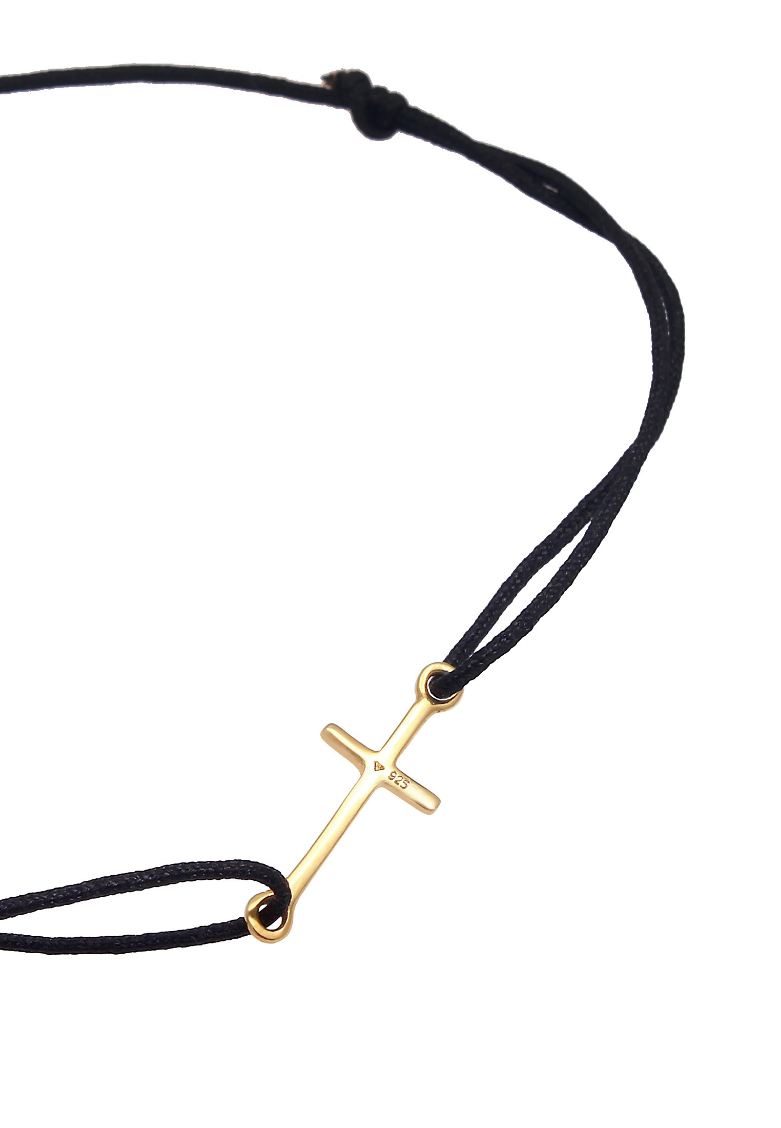 Elli Armkette »Armband Kreuz Trend Symbol Elastisch Nylon 925 Silber«