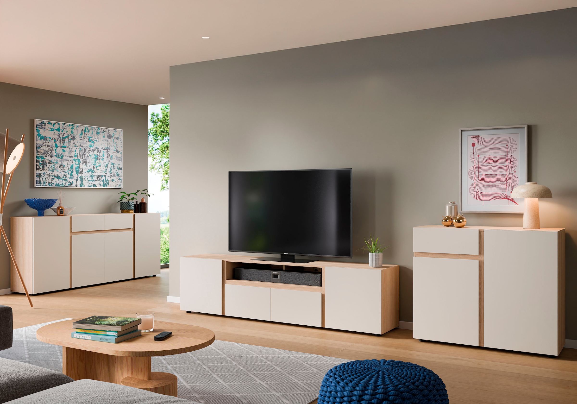 Home affaire Sideboard »TAVERA« Sideboard Breite 149 cm, modern, grifflos, viel Stauraum