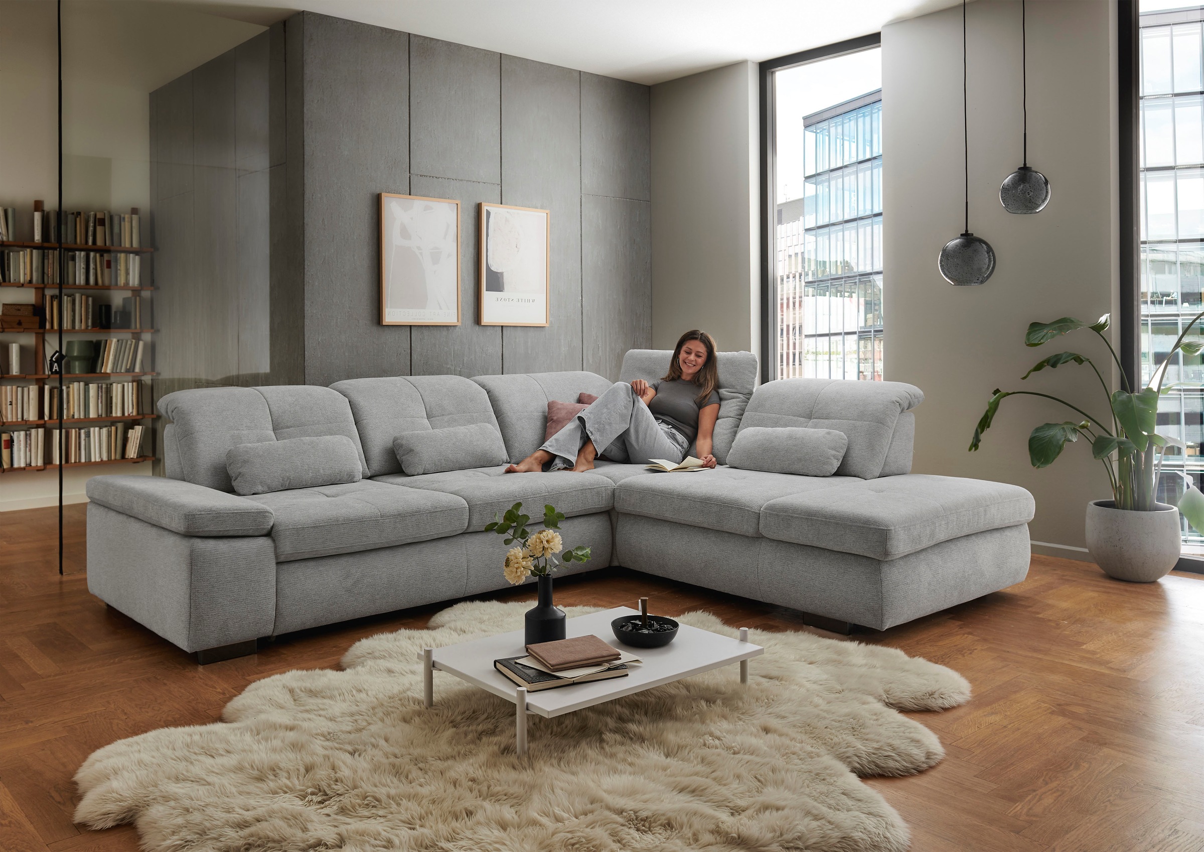 Die PlanBar Ecksofa »MP-IN16012 L-Form Kaltschaum-Polsterung«, inkl. Sitztiefenverstellung, optional mit Funktionen