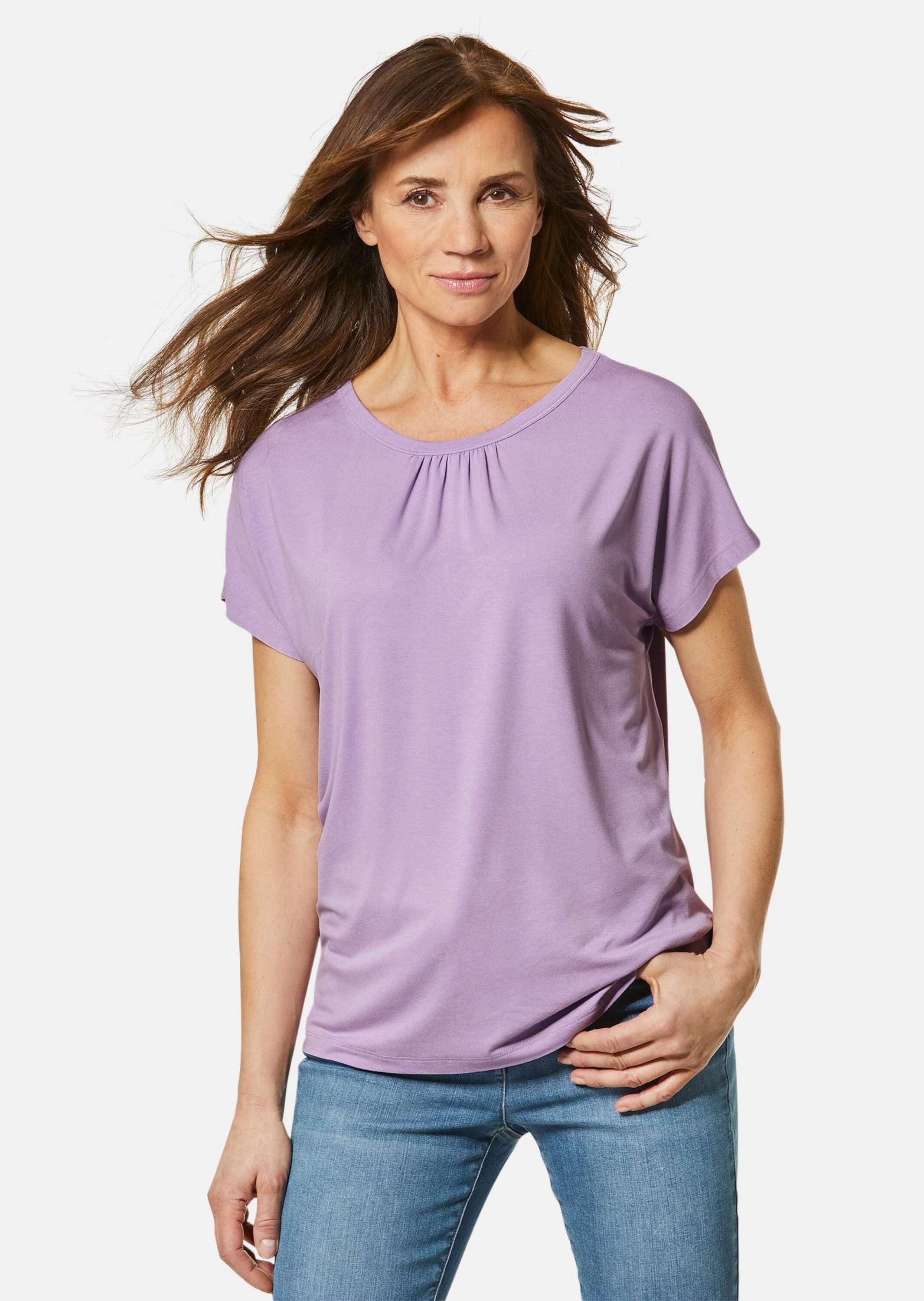 GOLDNER Langarm-Poloshirt »Rundhalsshirt Bequemes Rundhalsshirt aus glänzender Qualität«