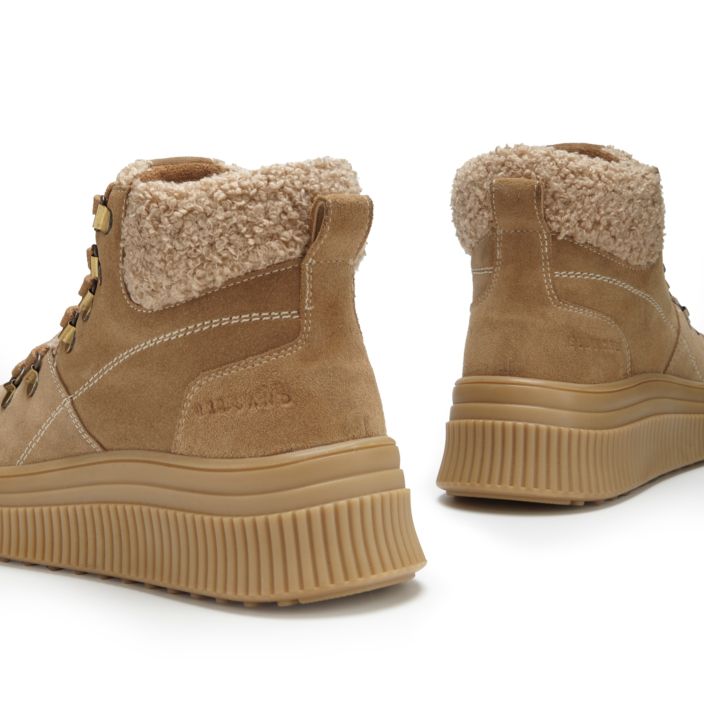 Elbsand Stiefelette »Stiefel, Boots, Winterboots, Lederstiefelette, Lederboots«  NEU aus hochwertigem Veloursleder mit Teddyfell und Plateausohle
