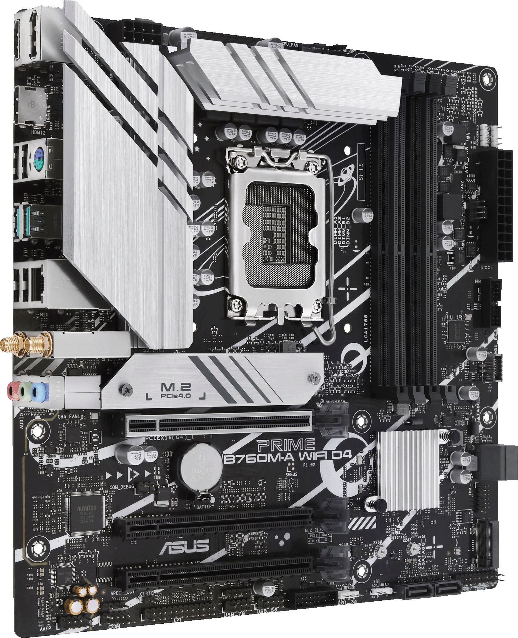 Asus Mainboard »PRIME B760M-A WIFI D4«, Intel B760, mATX, DDR4 Speicher, PCIe 4.0, 2x M.2, WiFi 6, Aura Sync