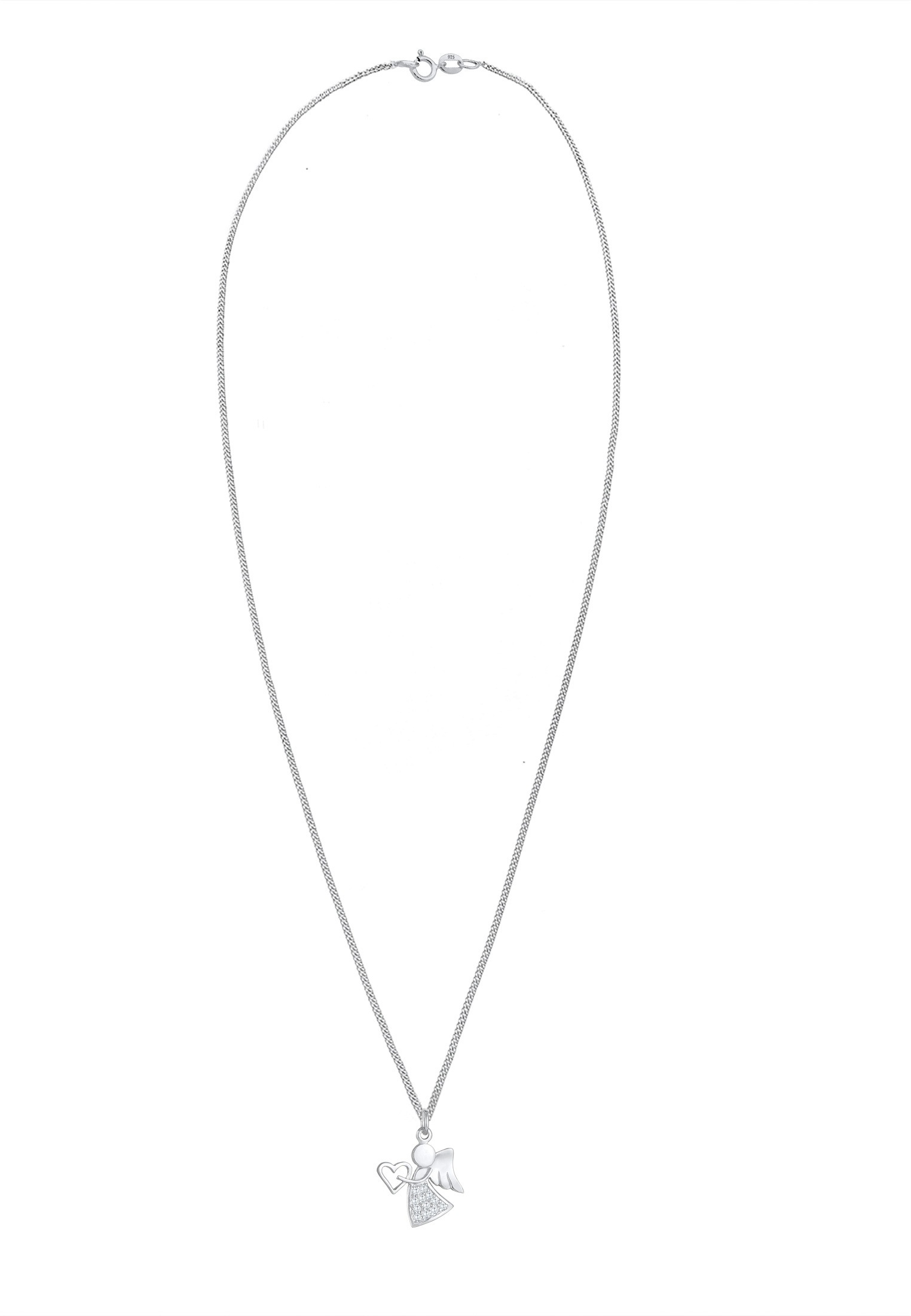 Nenalina Silberkette »Halskette Engel Herz Zirkonia Talisman Symbol 925 Silber«