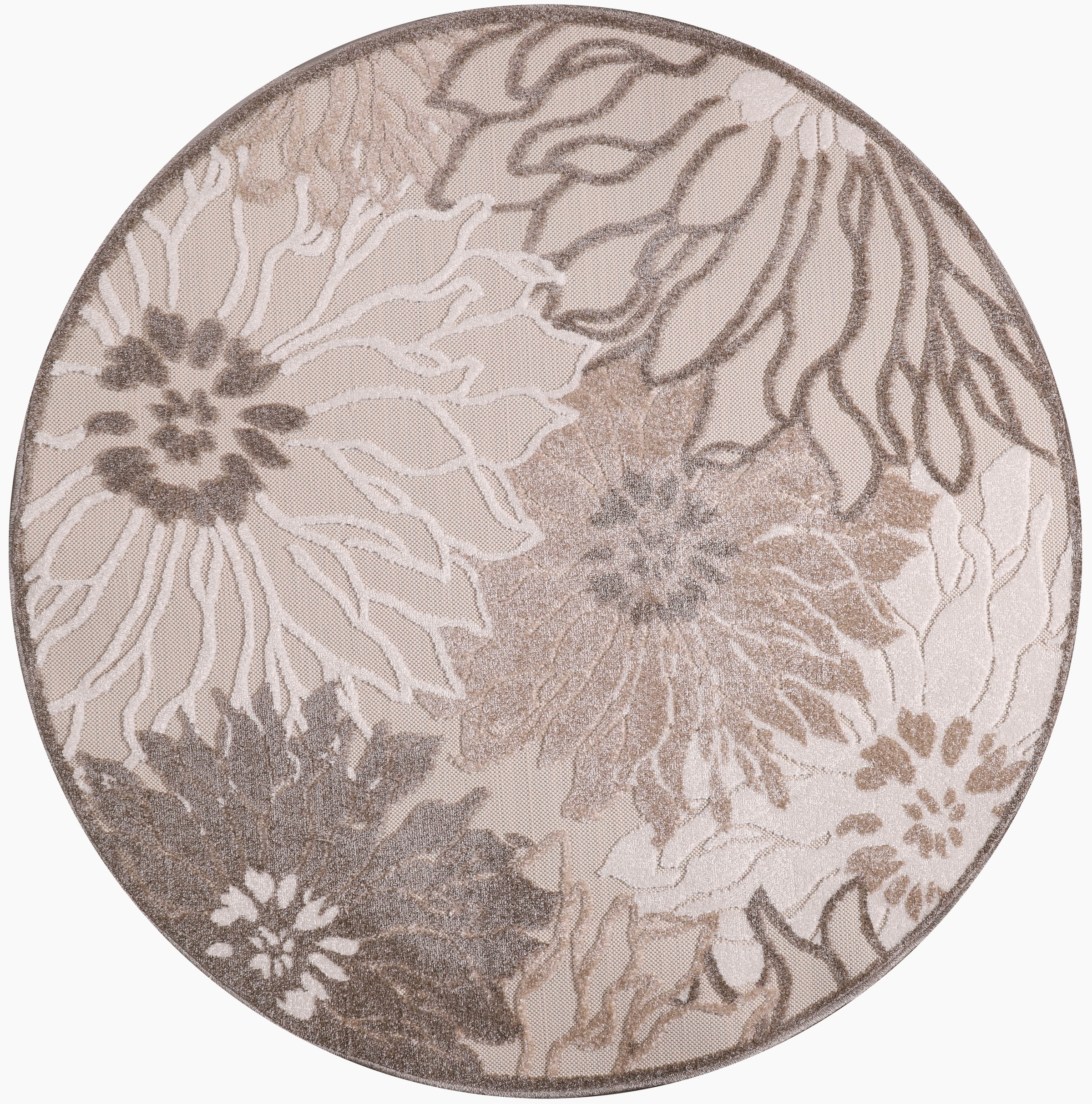 Sanat Teppich »Floral 2 Outdoor«, rund, 6 mm Höhe, In- und Outdoor geeignet, florales Design, Balkon, Terasse