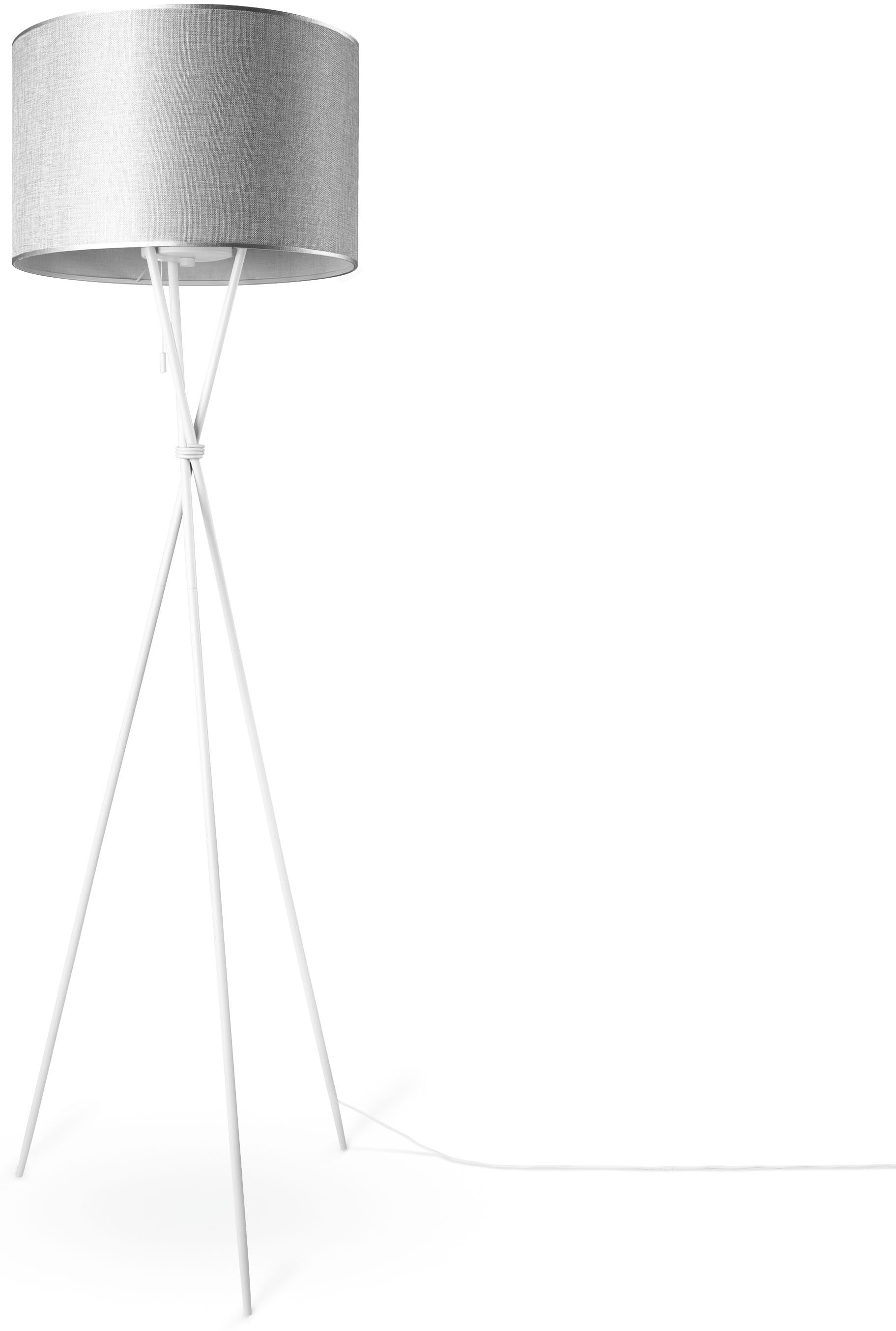Paco Home Stehlampe »KATE CANVAS Standleuchte UNI Wohnzimmer bei Textil COLOR«, online Dreibein Schirm OTTO E27 Stoffschirmlampe