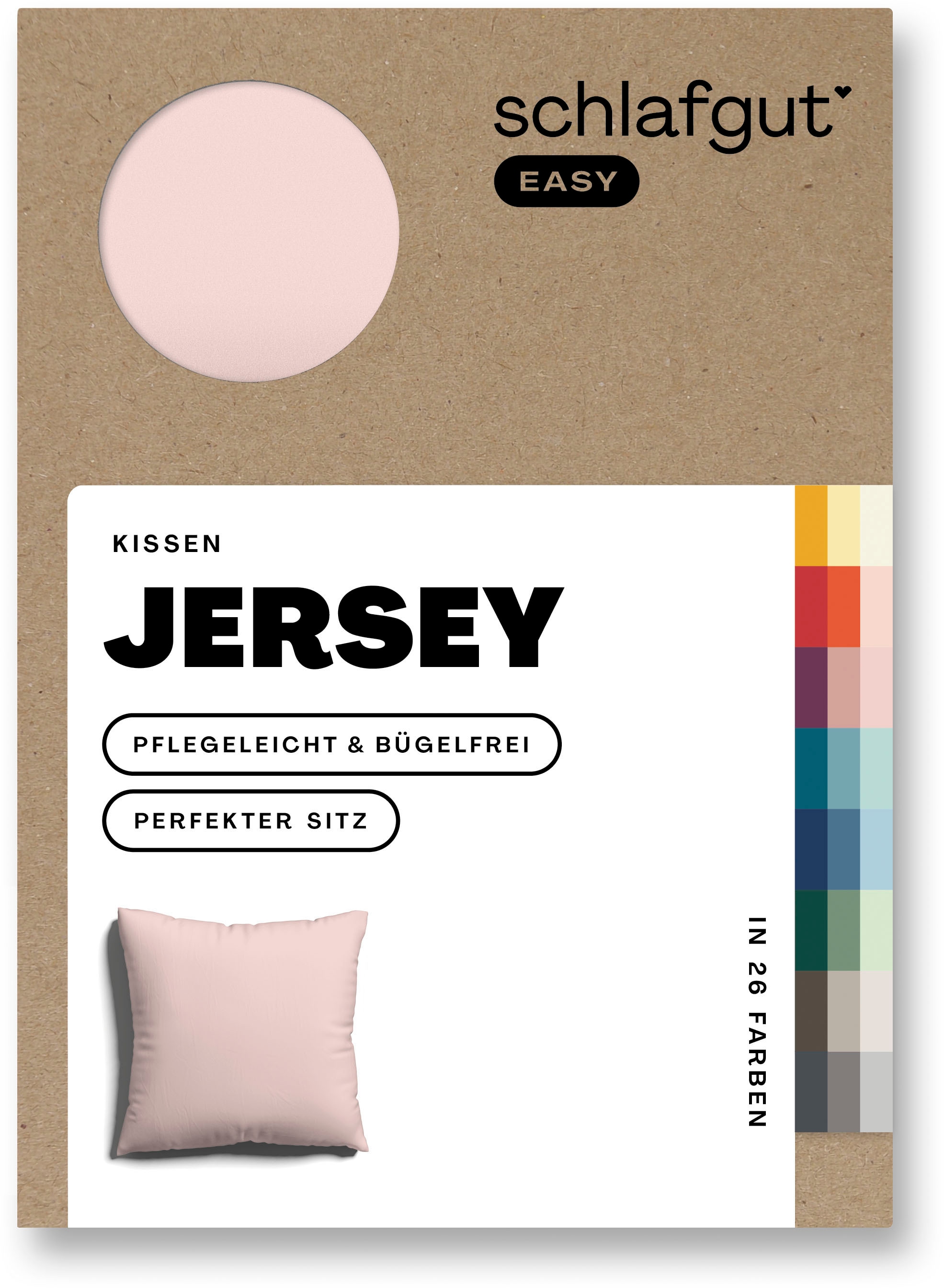 Schlafgut Kissenbezug »EASY Jersey«, (1 St.), Kissenhülle mit Reißverschluss, weich und saugfähig, Kissenbezug