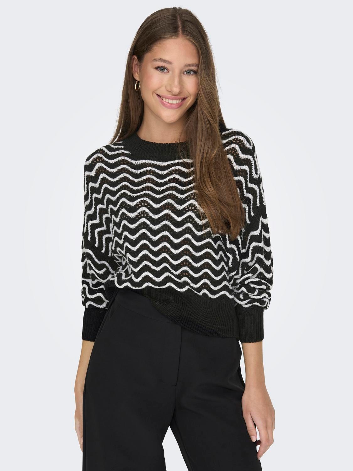 JDY Rundhalspullover »JDYRITA L/S SHORT STRUC PULL KNT NOOS«