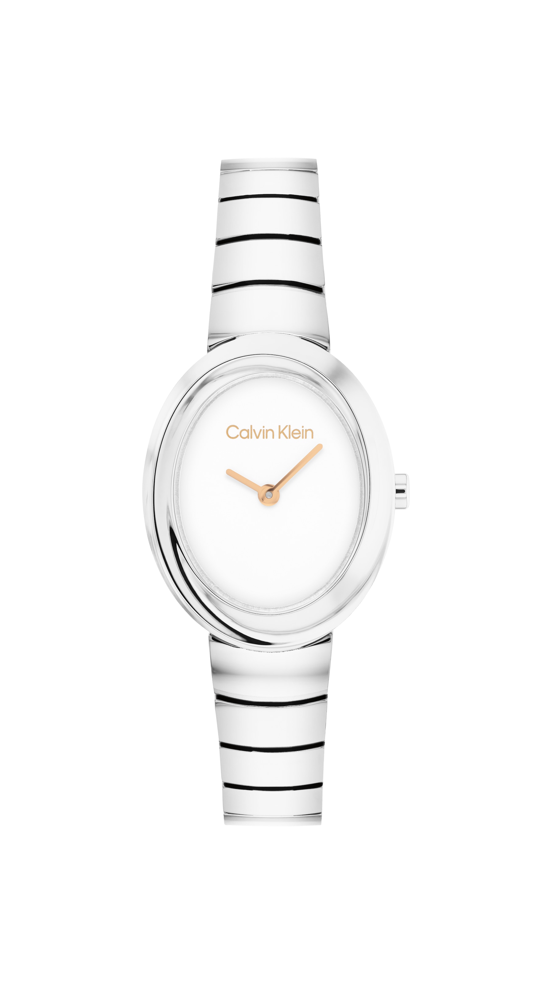 Calvin Klein Quarzuhr »TWISTED BEZEL« Armbanduhr, Damenuhr, Edelstahlarmband, analog
