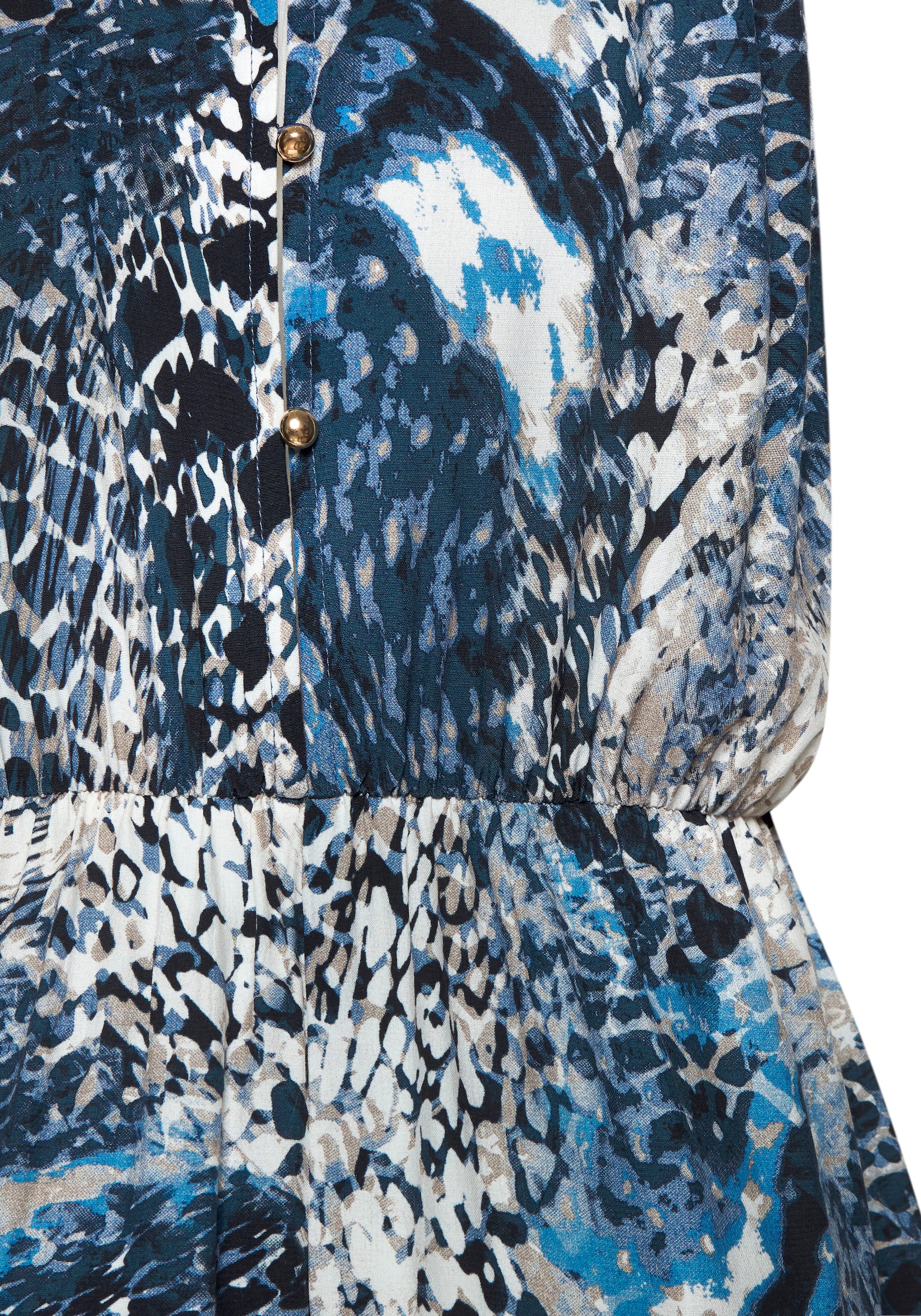 LASCANA Maxikleid, mit Alloverprint, leichtes Sommerkleid, fließendes Strandkleid