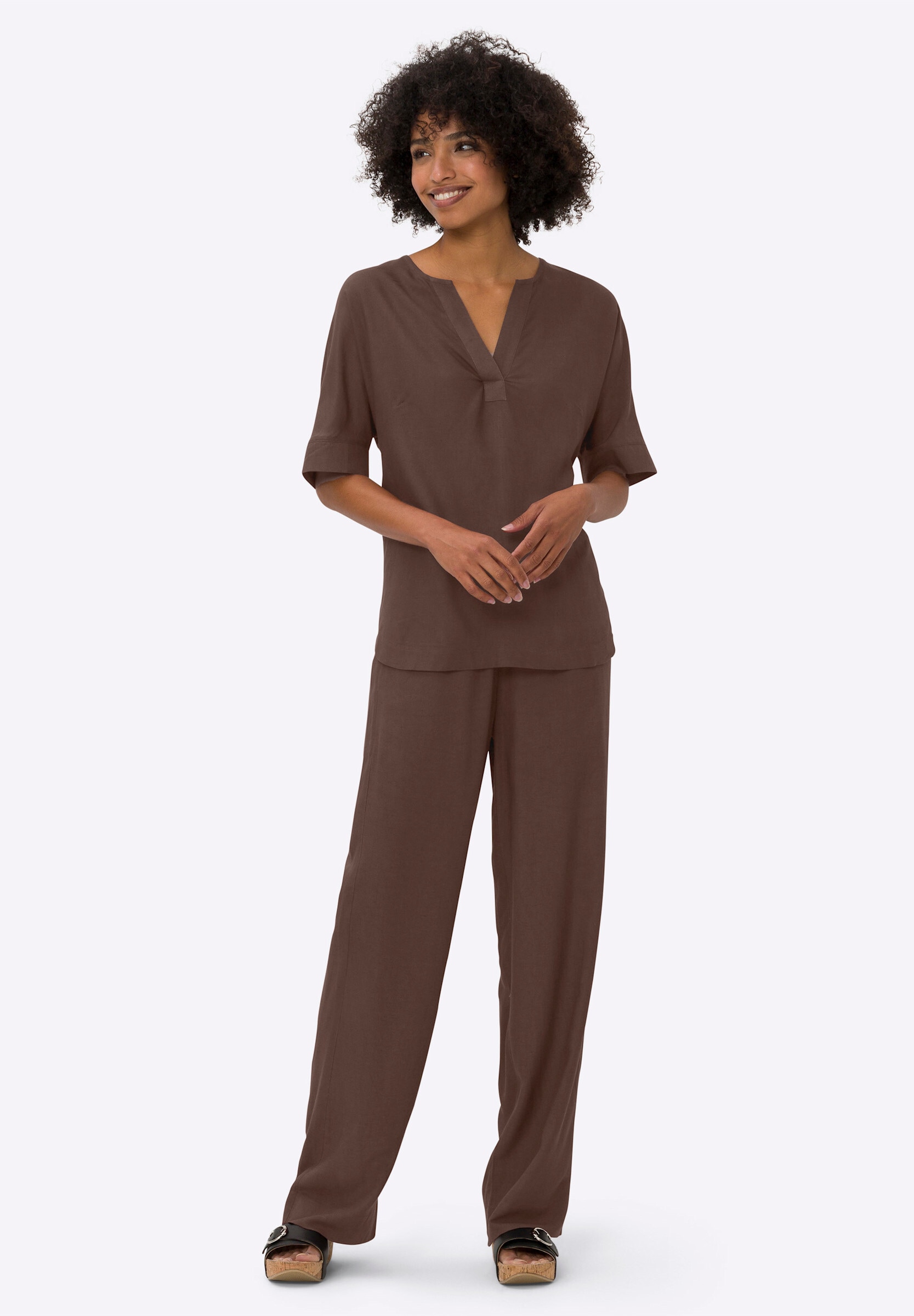 heine Business-Kostüm »Bluse + Hose Hosenanzug mit Leinen«