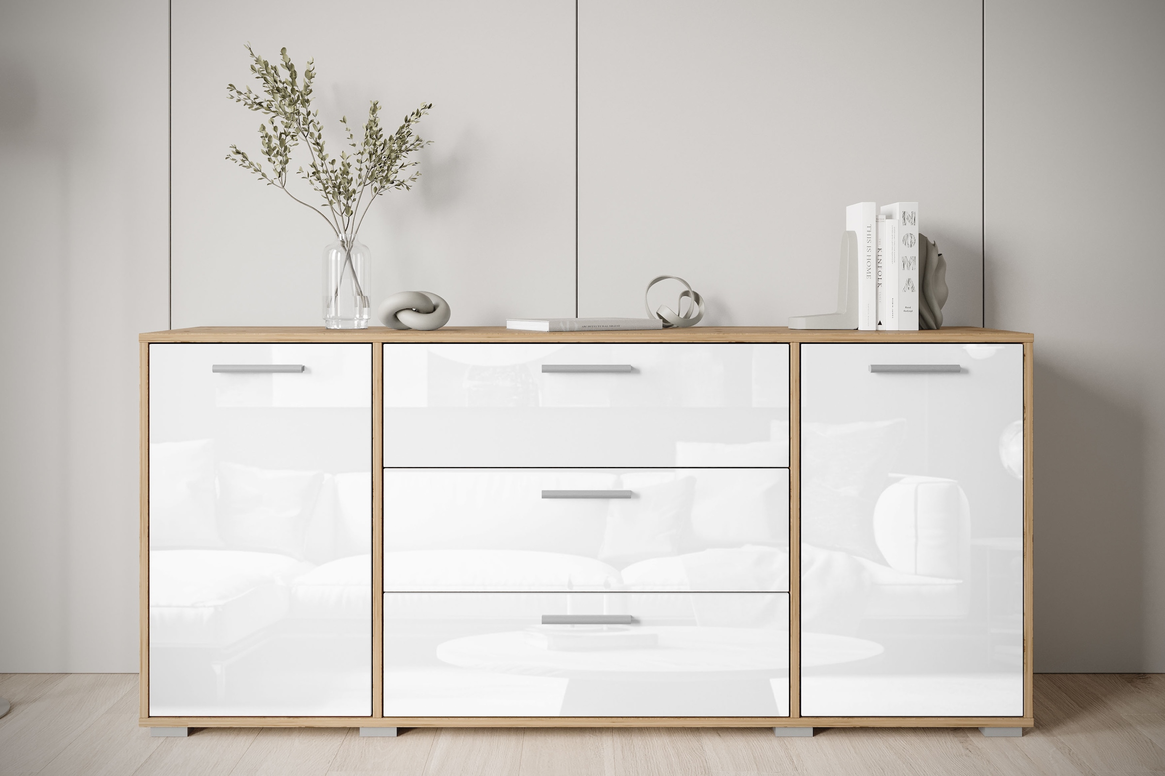 INOSIGN Sideboard »BOGOTA«, moderne Kommode, Schubladenschrank mit verstellbaren Einlegeböden
