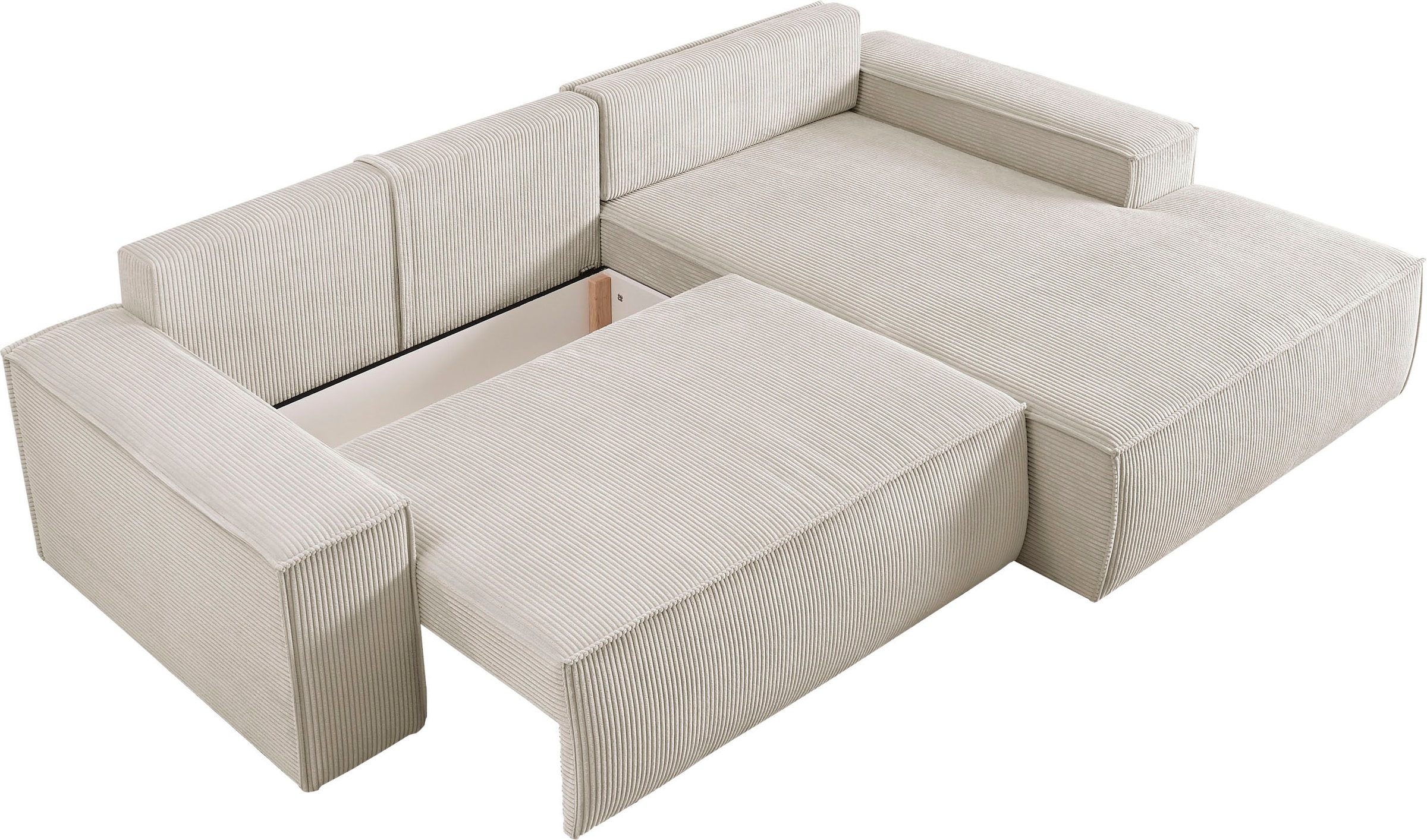 Ecksofa SHERWOOD Schlafsofa, mit Bettkasten, Cord-Bezug