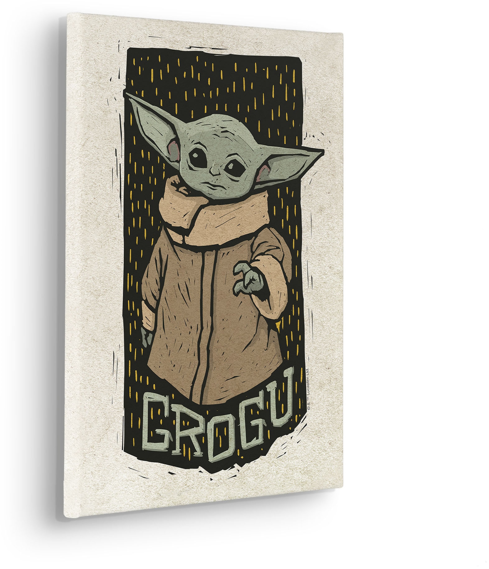 Komar Leinwandbild »Star Wars The Mandalorian Grogu Lino-Cut«, Disney, (1 St.), 30 x 40 cm (Breite x Höhe) - Kinderzimmer, Dekoration