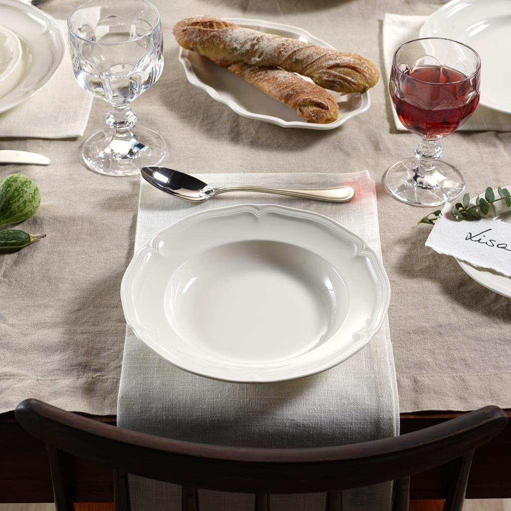 Villeroy & Boch Geschirr-Set »Tafelservice Manoir 12er Set weiß« Spülmaschinenfest, Mikrowellensicher