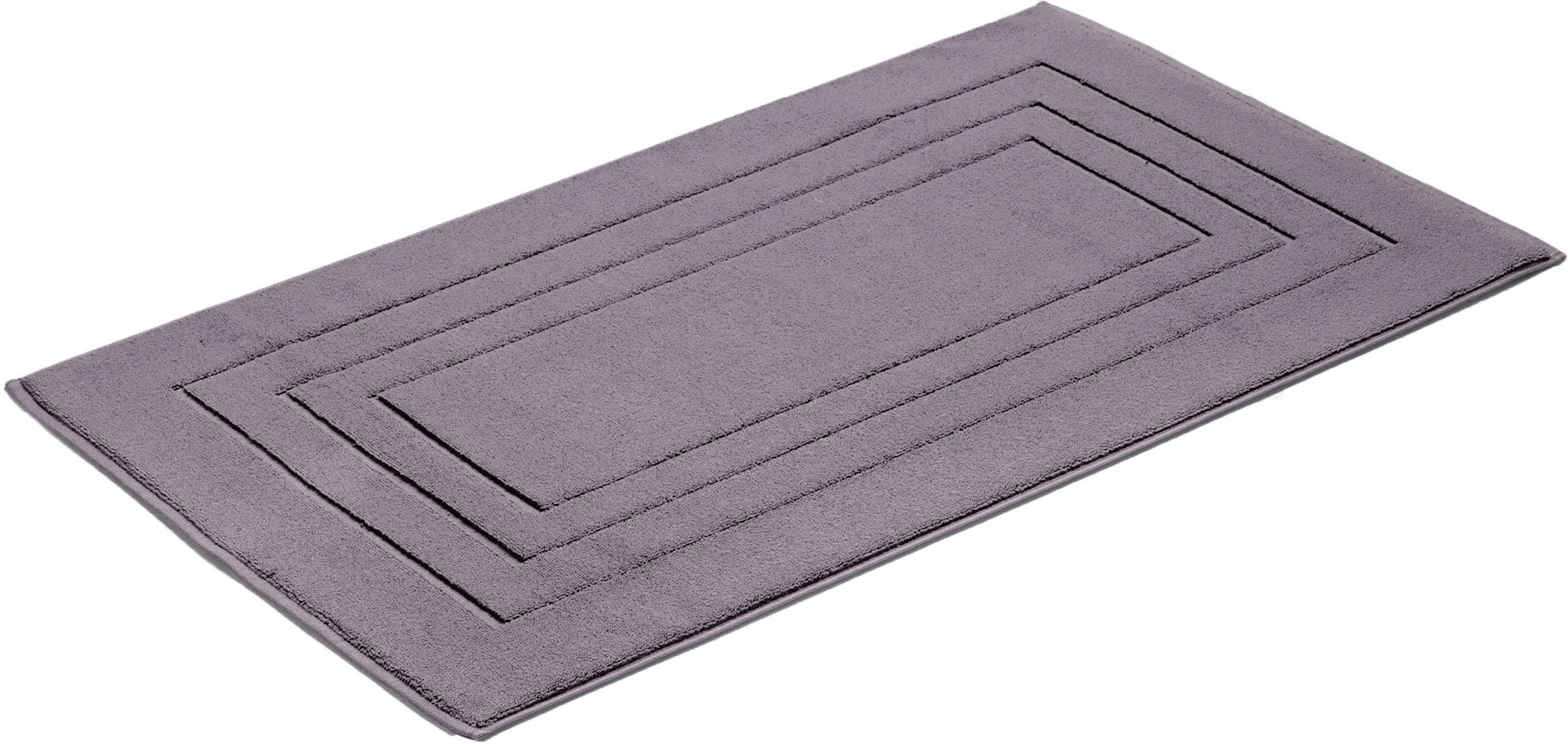 Vossen Badematte »Feeling« Höhe 10 mm beidseitig nutzbar | fußbodenheizungsgeeignet Badteppich, Uni-Farben, mit Bordüre, Hoch-Tief Effekt, reine Baumwolle