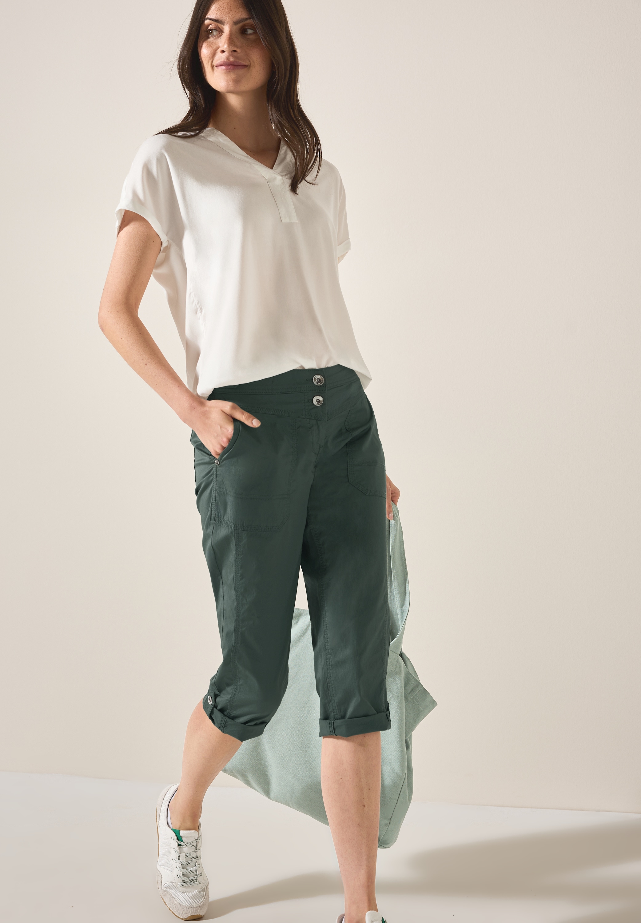 Cecil Caprihose »Style New York«, mit Knopfdetails am Bund