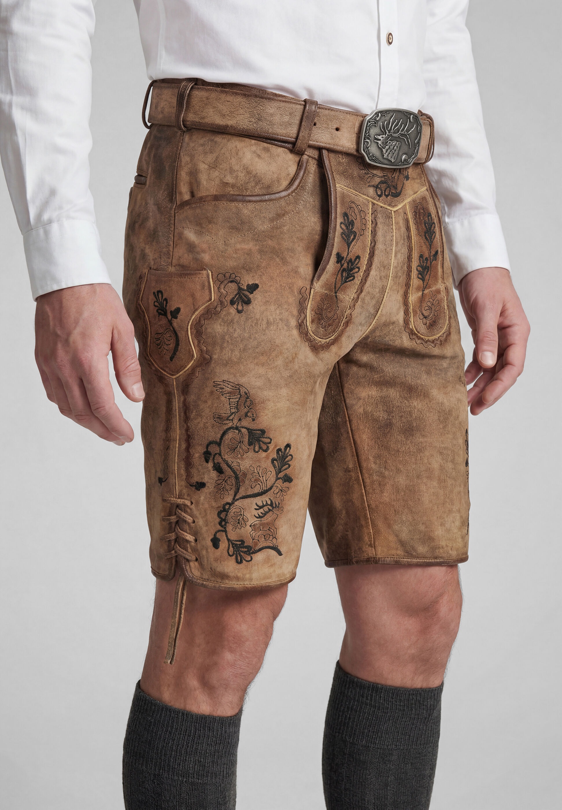 Spieth & Wensky Lederhose »Archibald«  mit Schnürung auf den Beinen