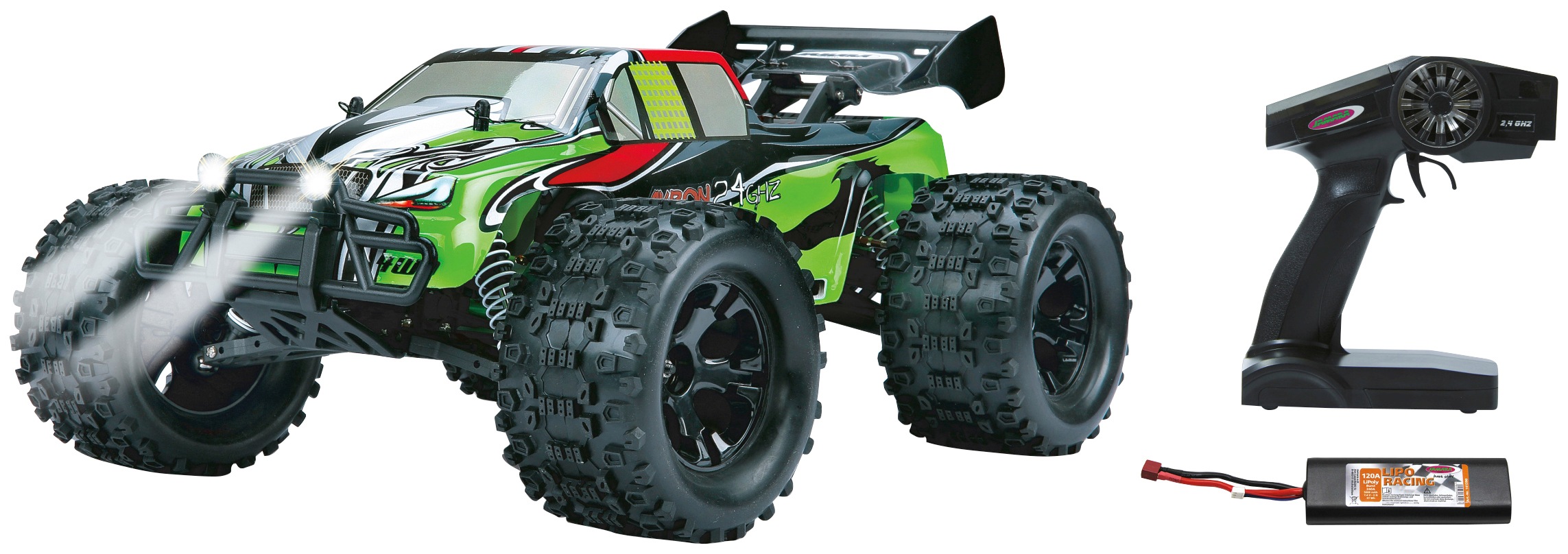Jamara RC-Monstertruck »Akron Monstertruck BL 4WD«, 1:10, 2,4 GHz, Wheelybar