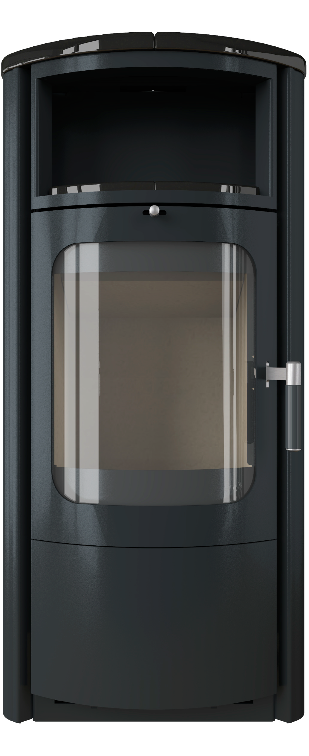 HARK Kaminofen »Opera M, Metallseiten, Top & Teefach Ofenkacheln meteor-schwarz« Dauerbrand geprüft, Automatik, Gussmulde, Aschebhälter, Ofenkacheln