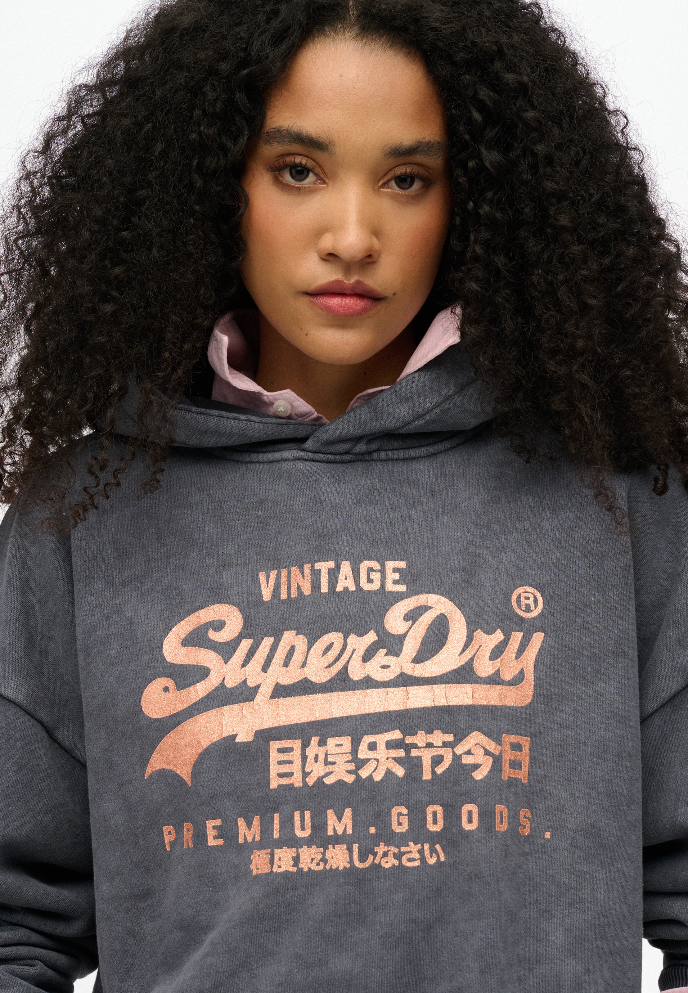 Superdry Kapuzensweatshirt »VL METALLIC RELAXED HOOD«