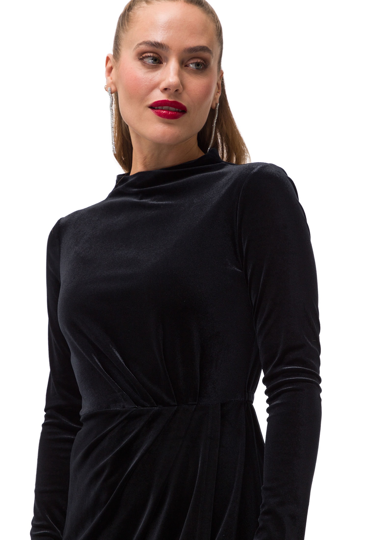 Zero Samtkleid »Samtkleid mit Stehkragen«