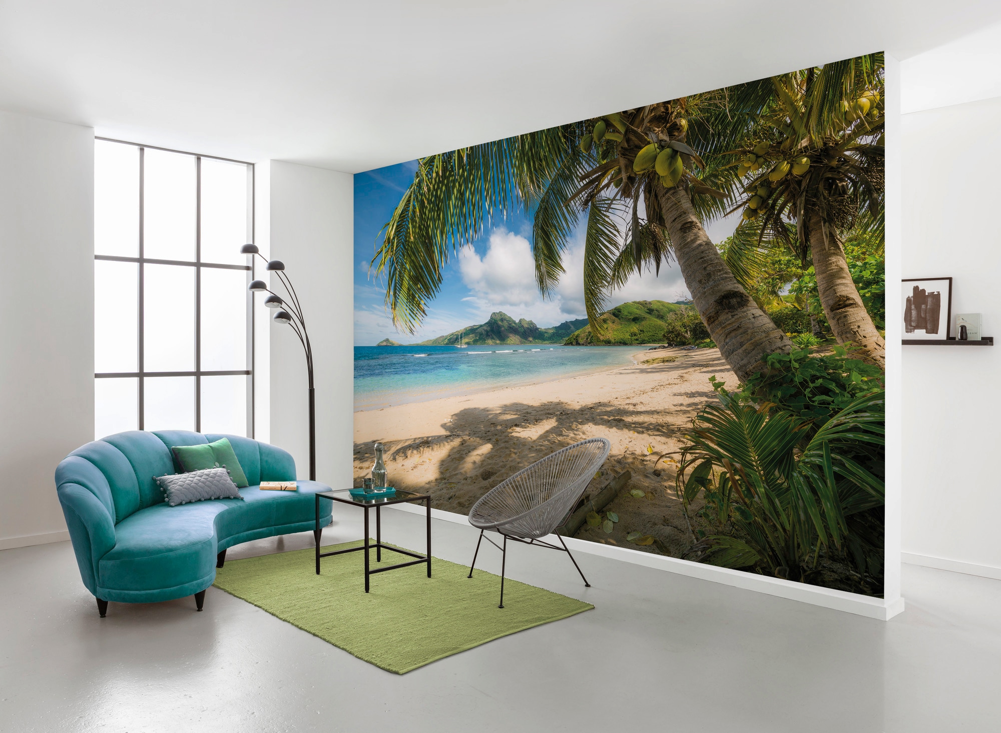 Komar Vliestapete »Digitaldruck Vlies - Strandoase Südsee - Größe 450 x 280 cm«, bedruckt, Wohnzimmer, Schlafzimmer