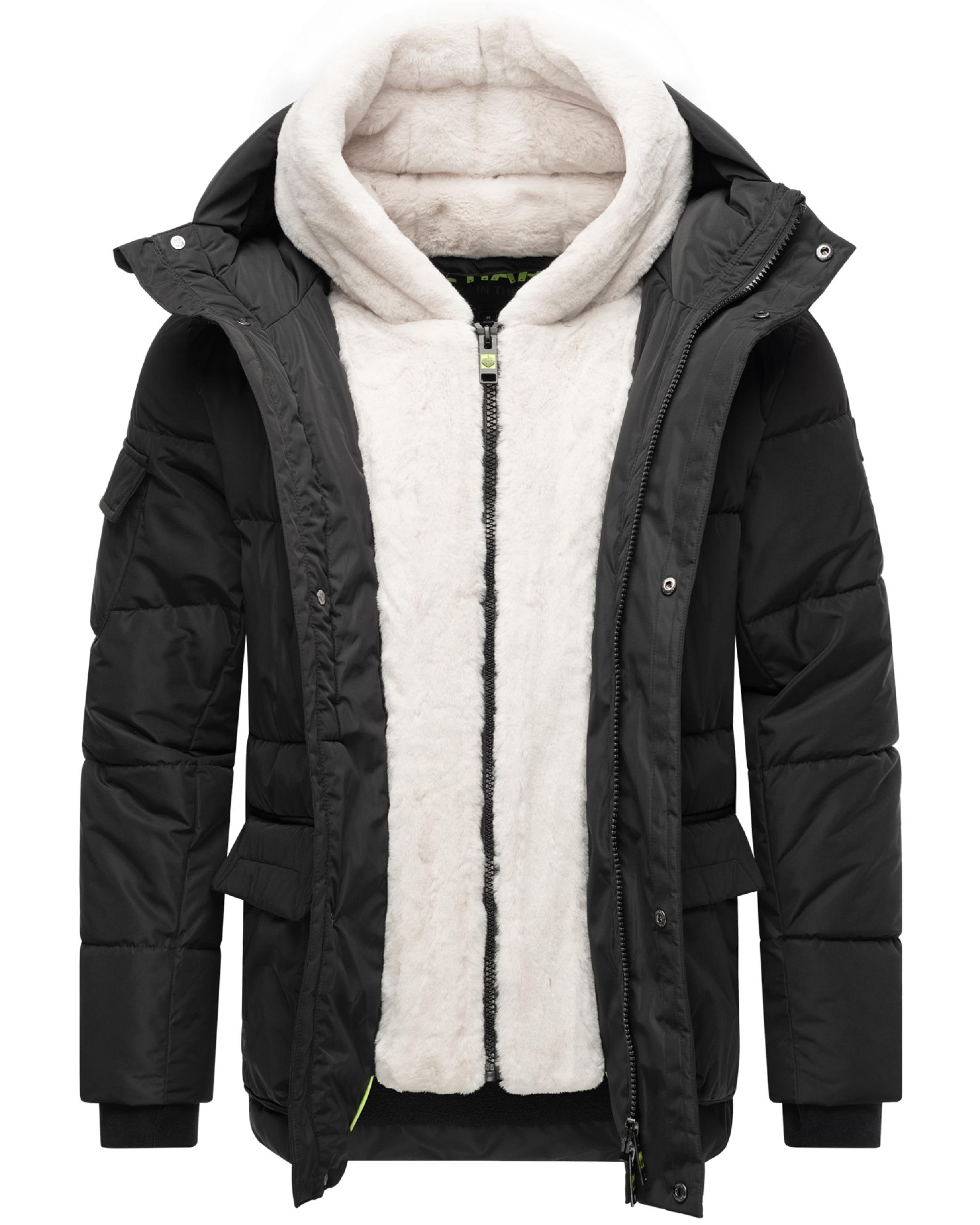 Stone Harbour Winterjacke »Winterjacke Lauroo XX«, mit Kapuze, urbane Herren Steppjacke mit kuscheligem Kunstpelz-Kragen