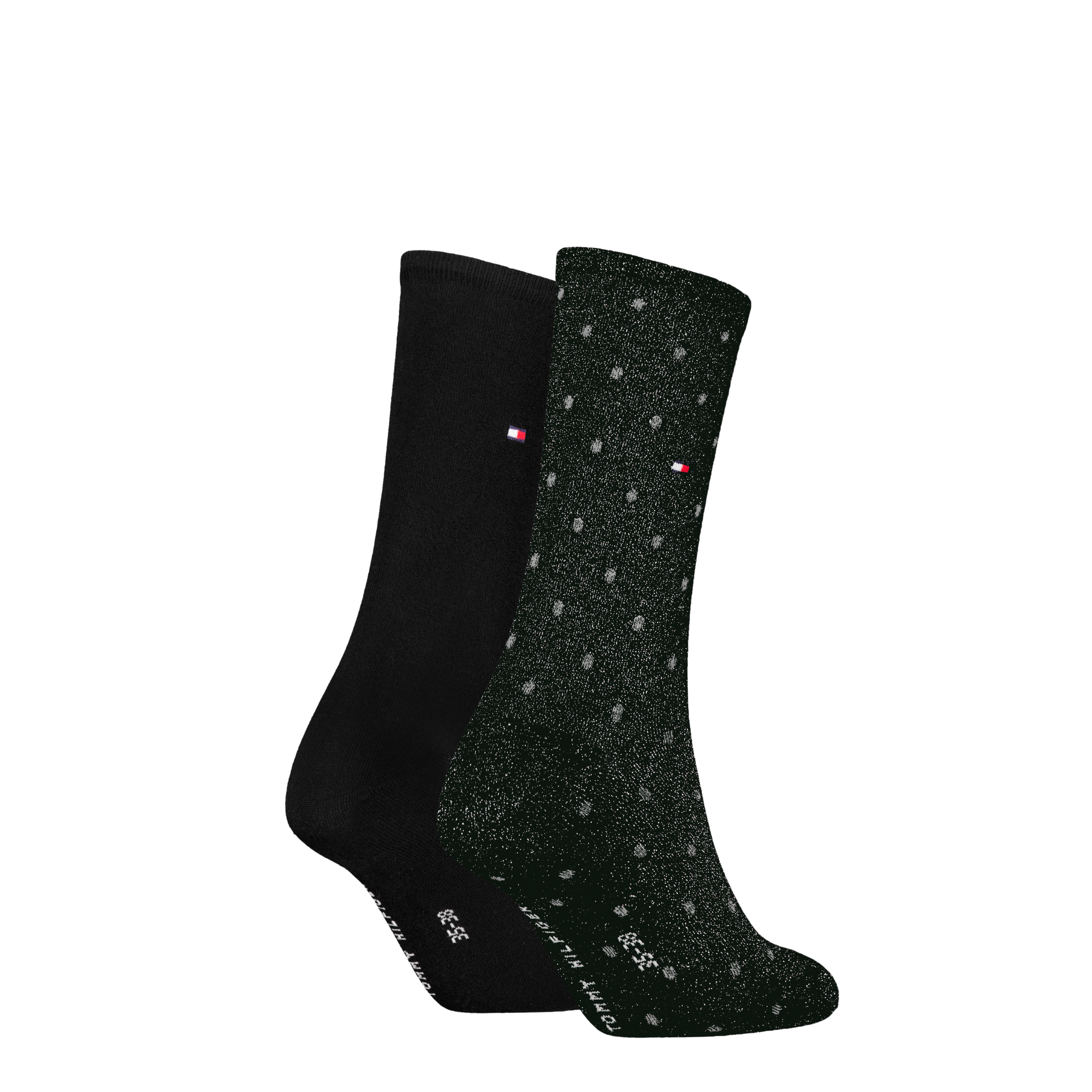 Tommy Hilfiger Socken »TH WOMEN SOCK DOT«, (2 Paar), mit feinem Rippenbündchen und Logostickerei