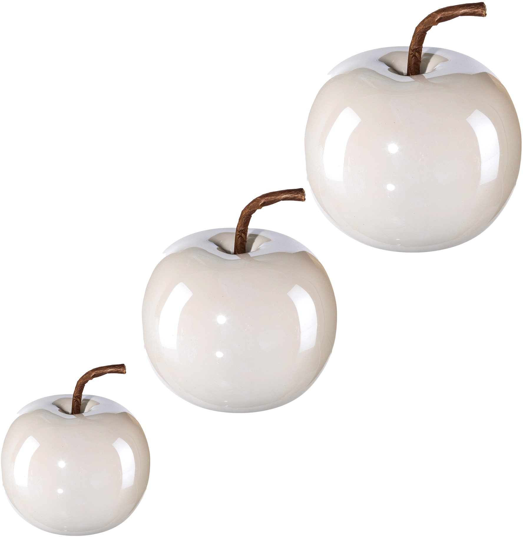 Creativ Home Dekokugel »Weihnachtsdeko« Apfel aus Keramik in weiß