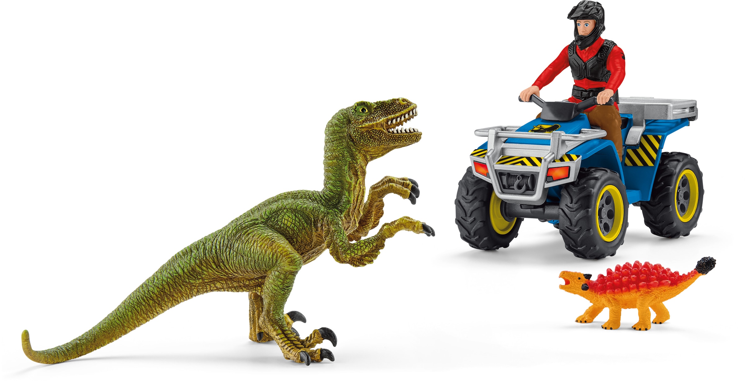 Schleich® Spielzeug-Quad »DINOSAURS, Flucht auf Quad vor Velociraptor  (41466)«, (Set), Made in Europe online kaufen | OTTO