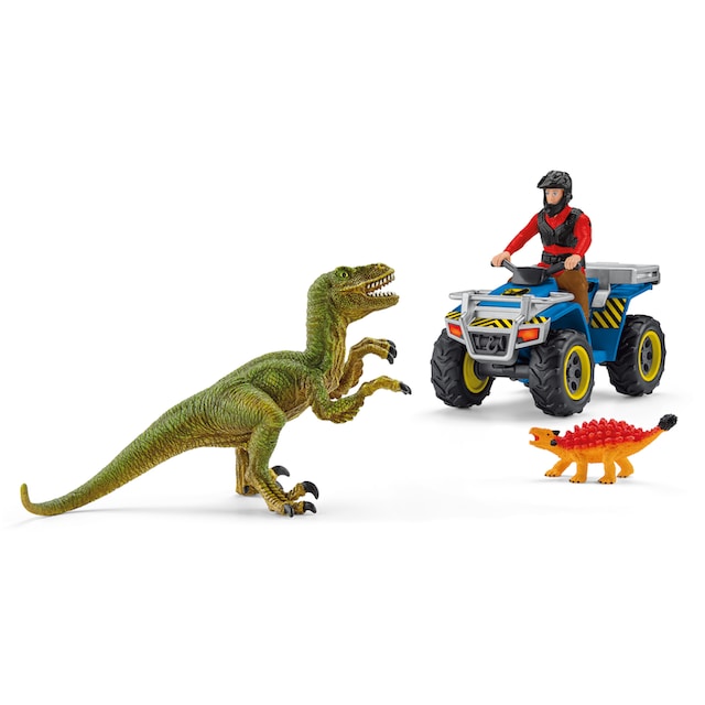 Schleich® Spielzeug-Quad »DINOSAURS, Flucht auf Quad vor Velociraptor  (41466)«, (Set), Made in Europe online kaufen | OTTO