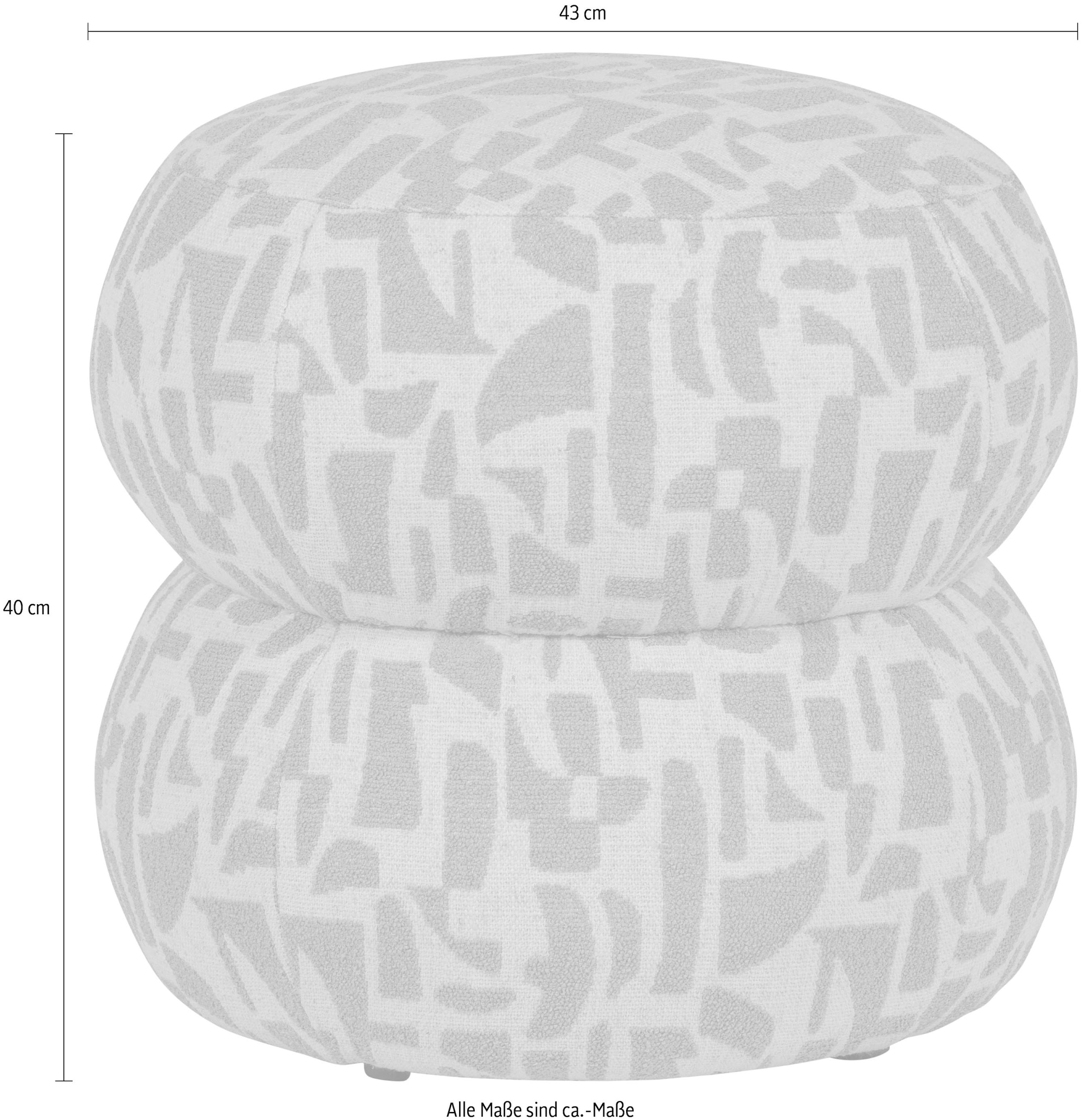 WOOOD Hocker »Anic mit Sunny-Gewebtem Bezug, B 43 x T 43 x H 40 cm« Sehr hohe Verschleißfestigkeit, pflegeleicht, montiert geliefert