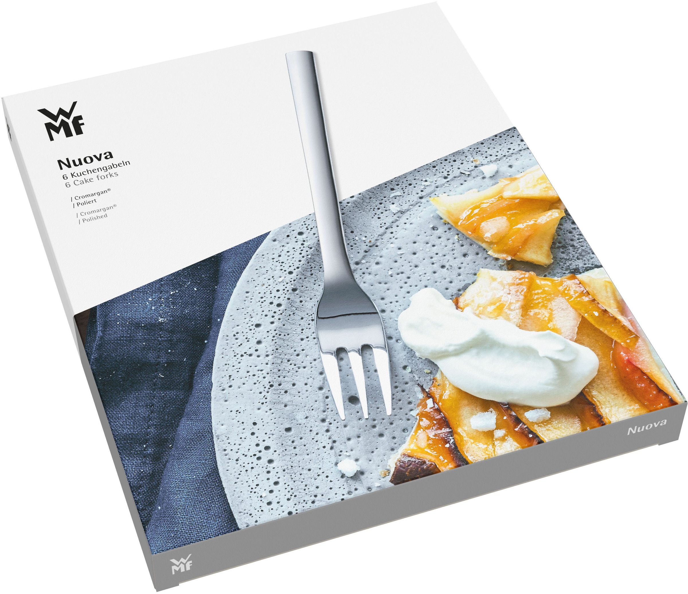 WMF Kuchengabel »Nuova« 6-tlg., 16 cm, Cromargan Edelstahl rostfrei 18/10, Geschenkverpackung