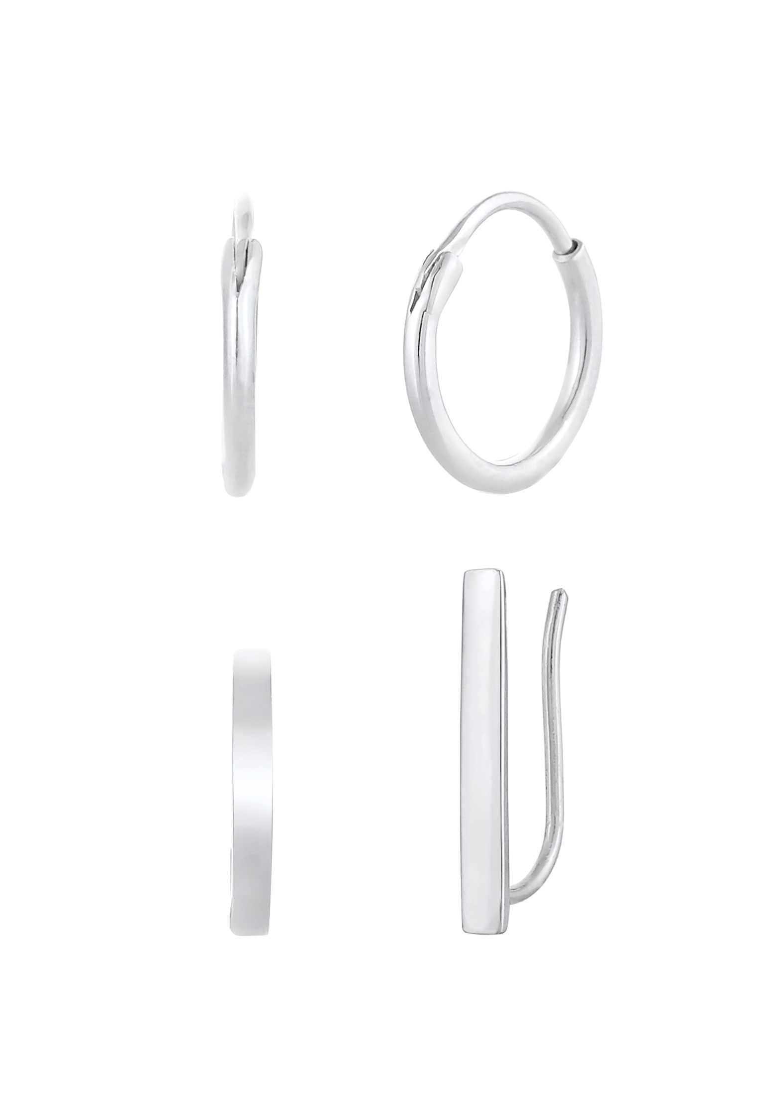 Elli Ohrstecker-Set »Ohrringe Creolen Ear Climber Earcuff 3er Set 925 Silber«