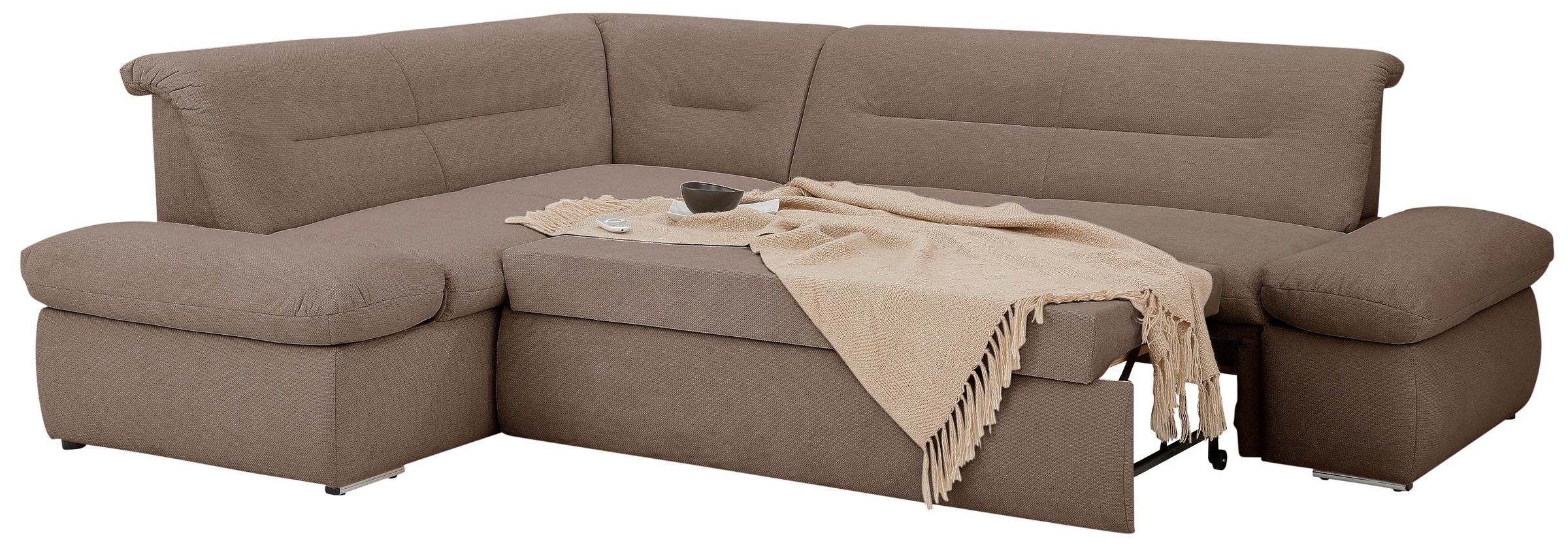 INOSIGN Ecksofa »Avesa L-Form«, Wahlweise mit Arm- und Bettfunktion, B/T/H: 275/211/80 cm
