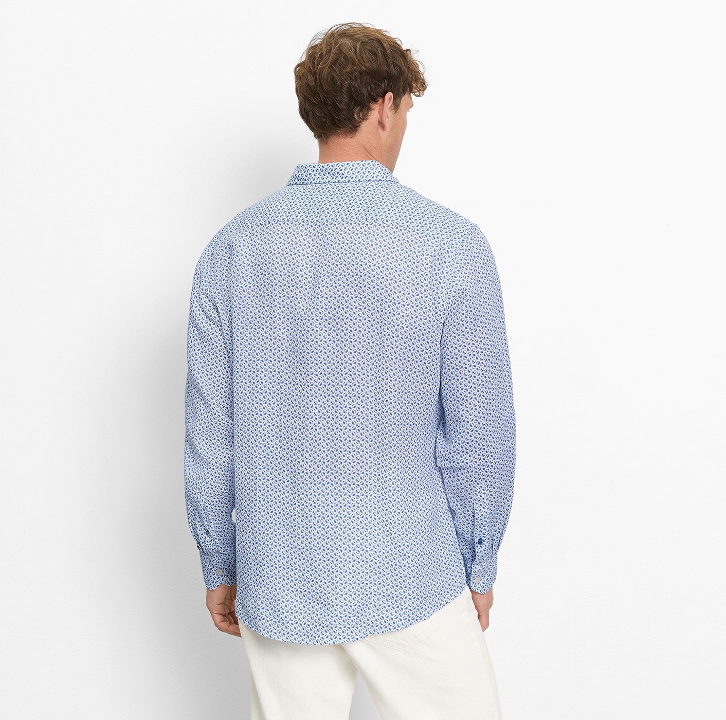 OLYMP Leinenhemd mit Minimal-Muster, aus Leinen, regular fit