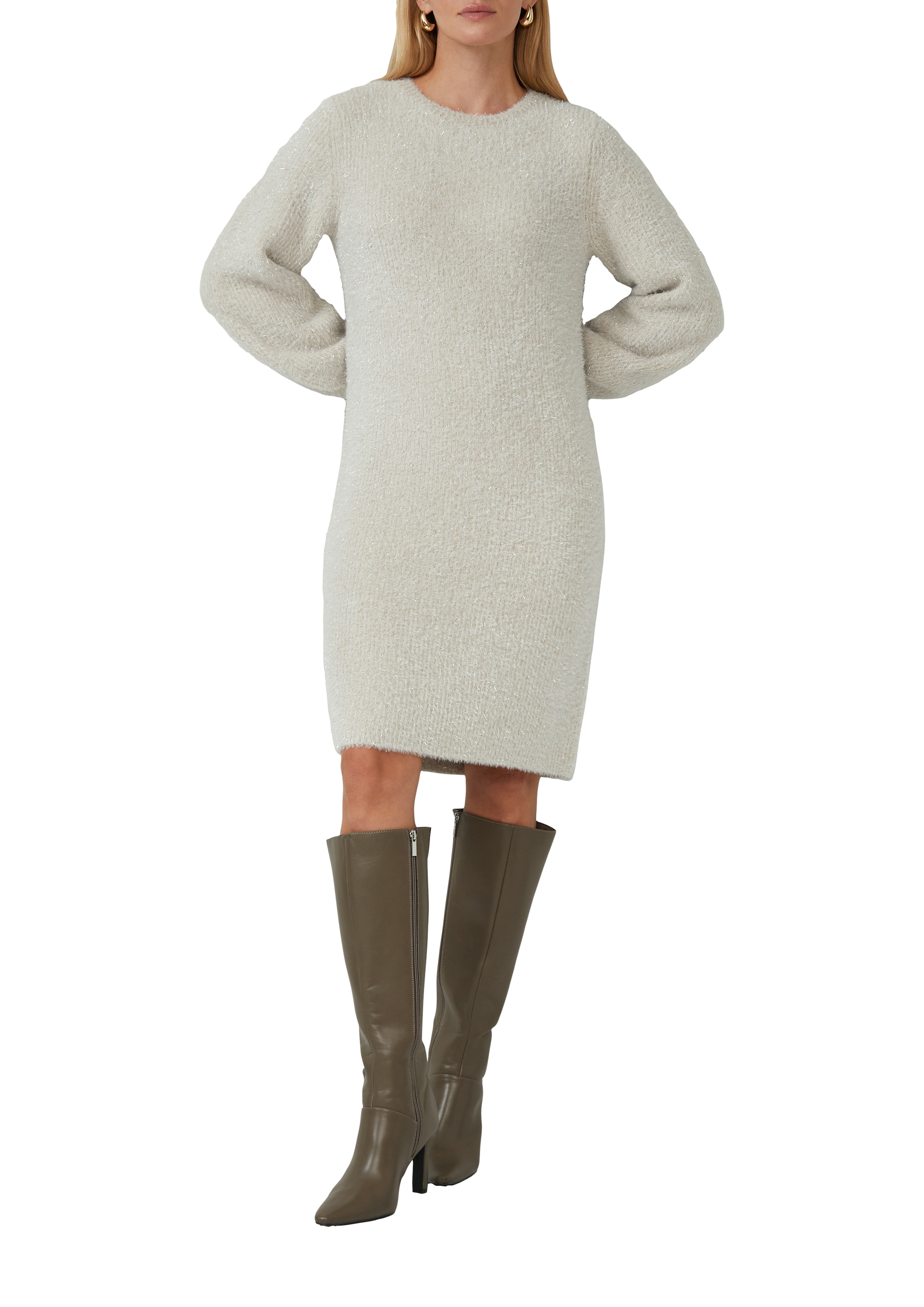 s.Oliver BLACK LABEL Strickkleid mit geripptem Saum