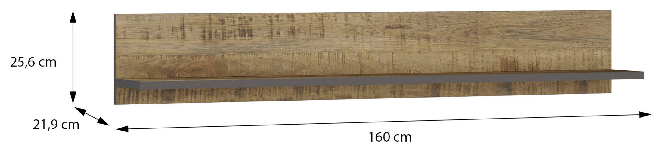 FORTE Wandregal »Clif« Breite 160 cm