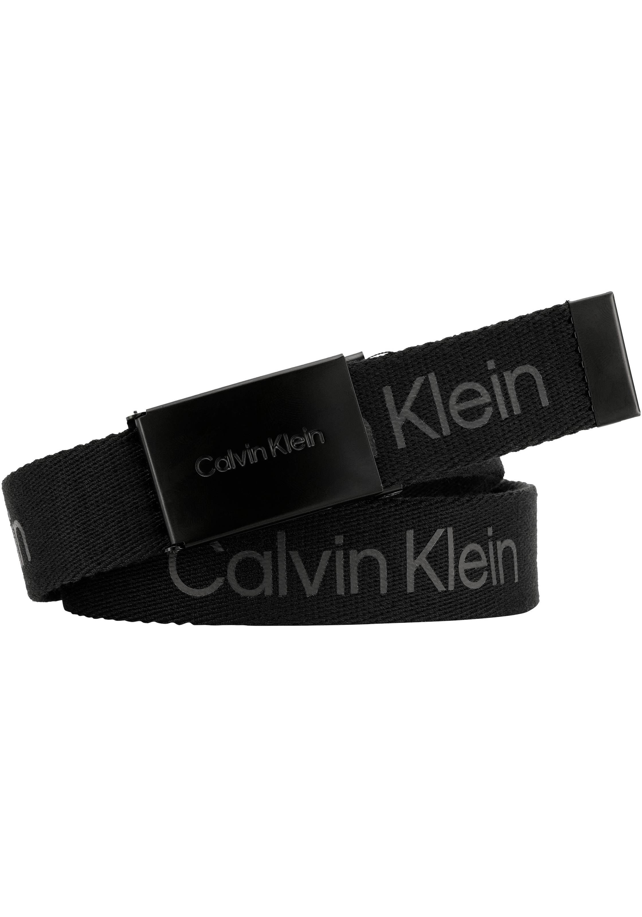 Calvin Klein Jeans Synthetikgürtel »CALVIN LOGO CANVAS BELT« Logodrucke, Koppelschließe