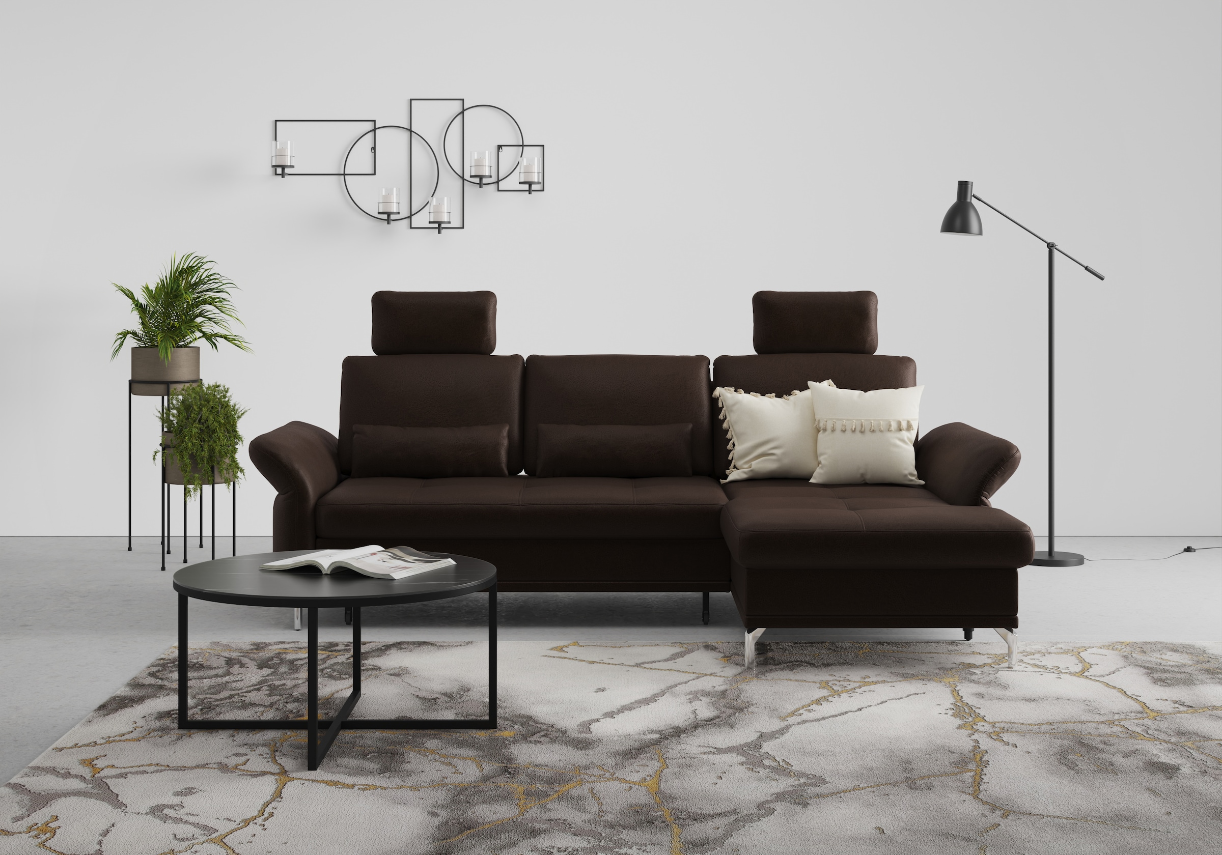 INOSIGN Ecksofa »Palm Beach L-Form«, Federkern, mit Sitztiefenverstellung, wahlweise mit Bettfunktion