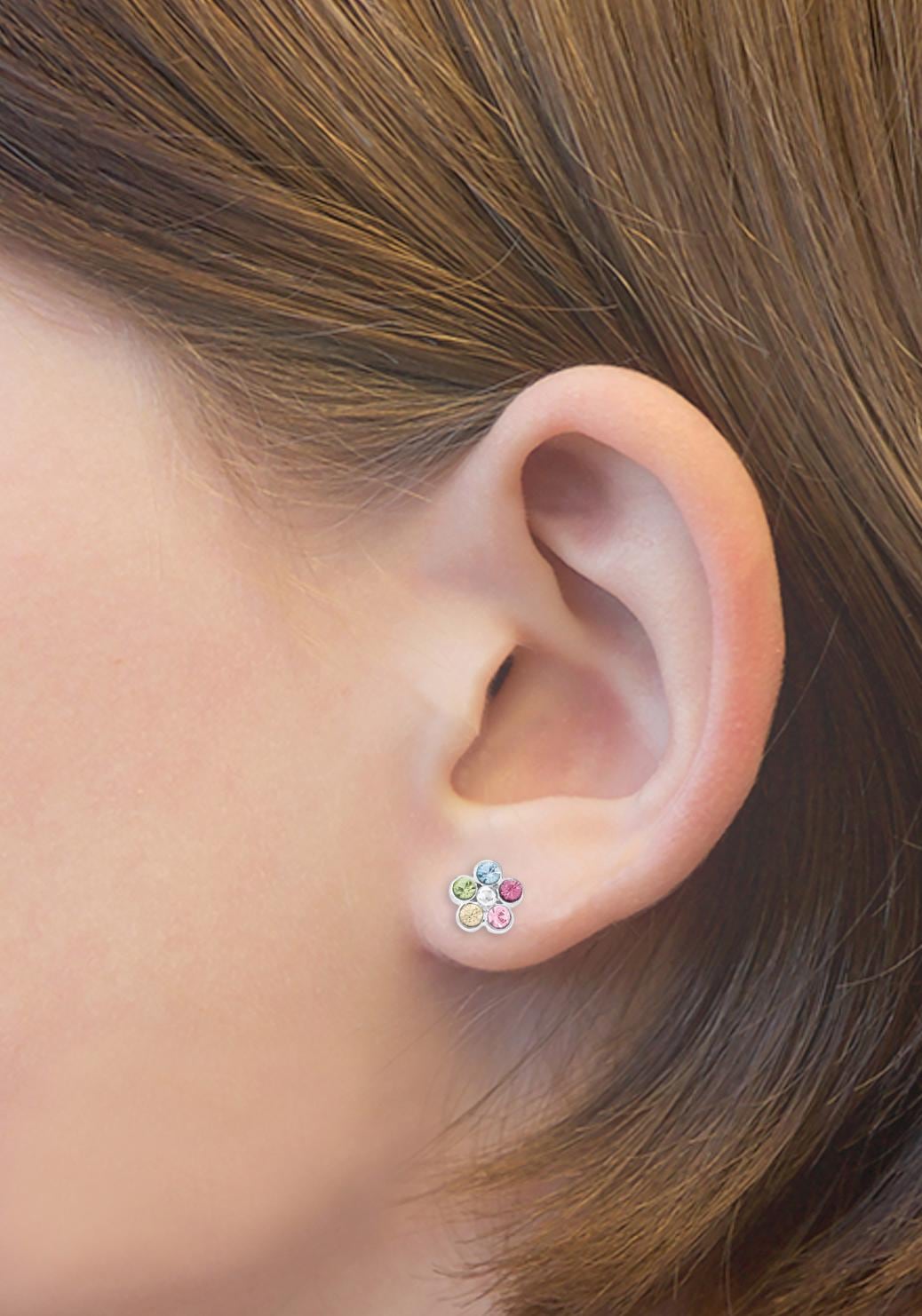 Amor Paar Ohrstecker »Blüten, 2021266«, mit Kristallstein