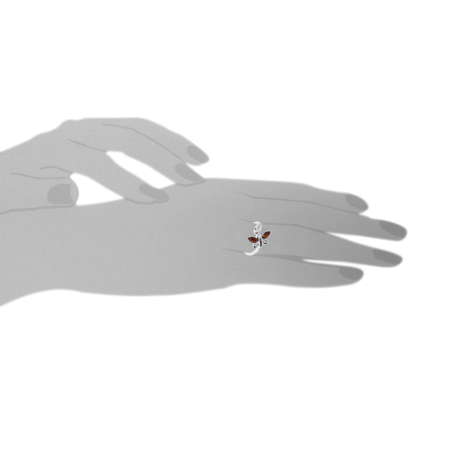 OSTSEE-SCHMUCK Fingerring »- Schmetterling - Silber 925/000 - Bernstein«