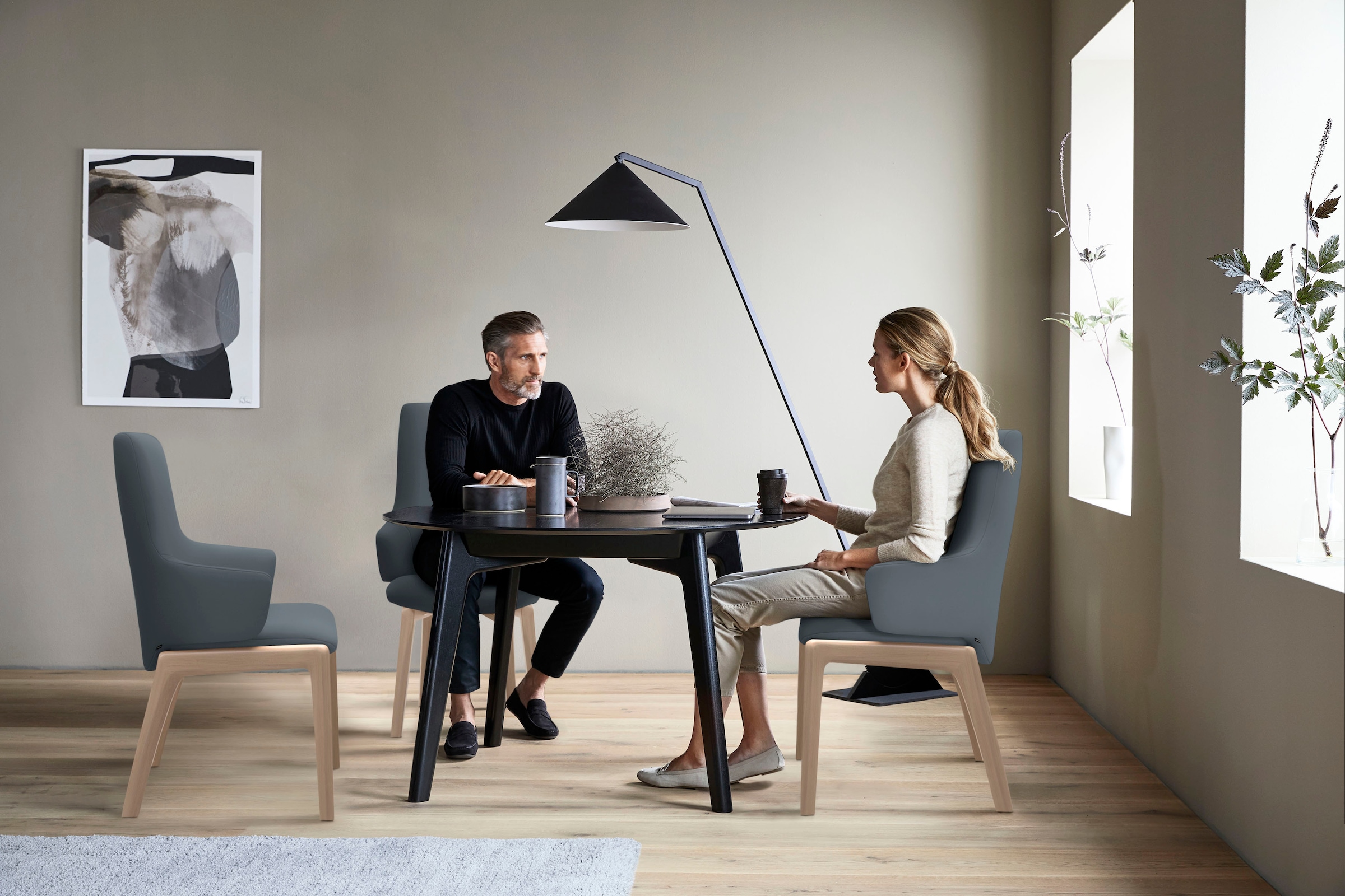 Stressless® Polsterstuhl »Laurel«, Leder BATICK, High Back mit Armlehne, Größe L, mit abgerundeten Beinen in Walnuss