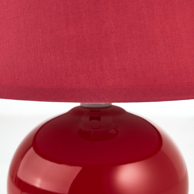 Brilliant Tischleuchte »Primo«, 1 flammig-flammig, 23,5 cm Höhe, 19 cm  Durchm., E14, Textil/Keramik, rot bei OTTO
