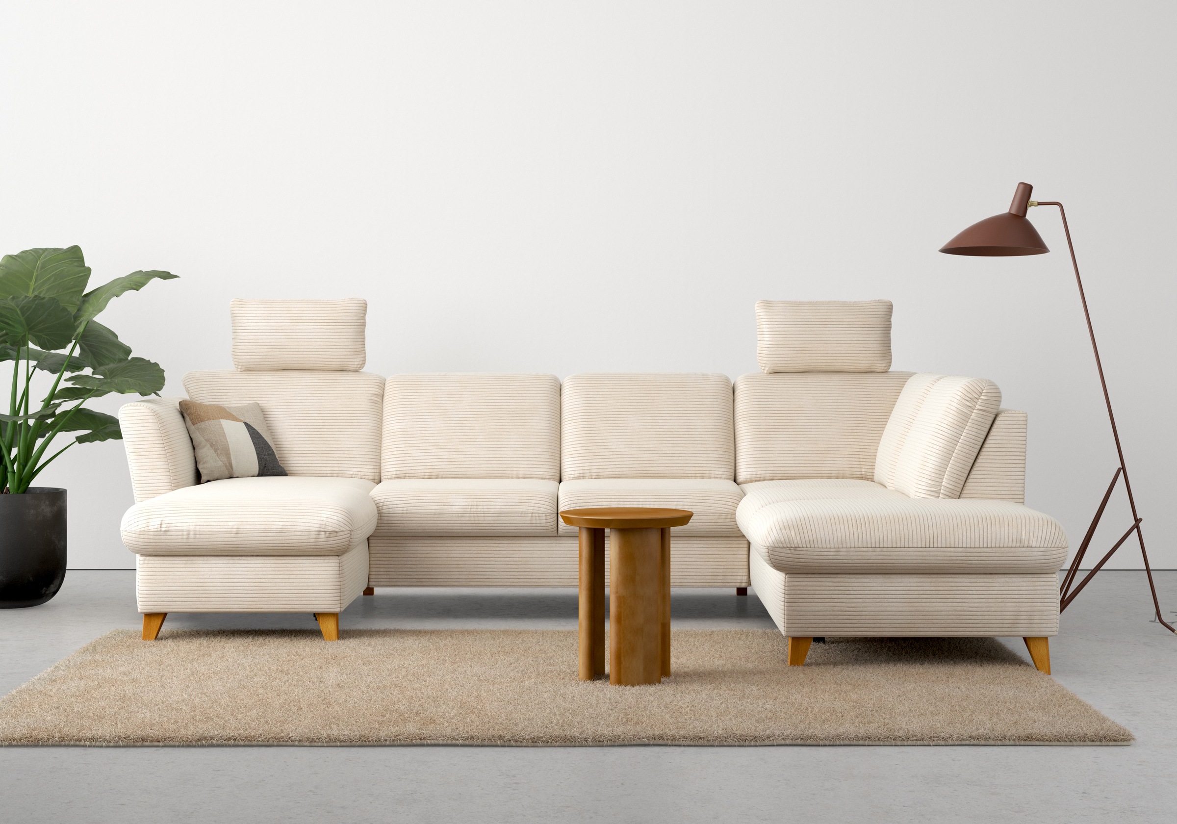 Home affaire Wohnlandschaft »Trelleborg U-Form« wahlweise mit Bettfunktion und Bettkasten, inkl. Federkern-Polsterung