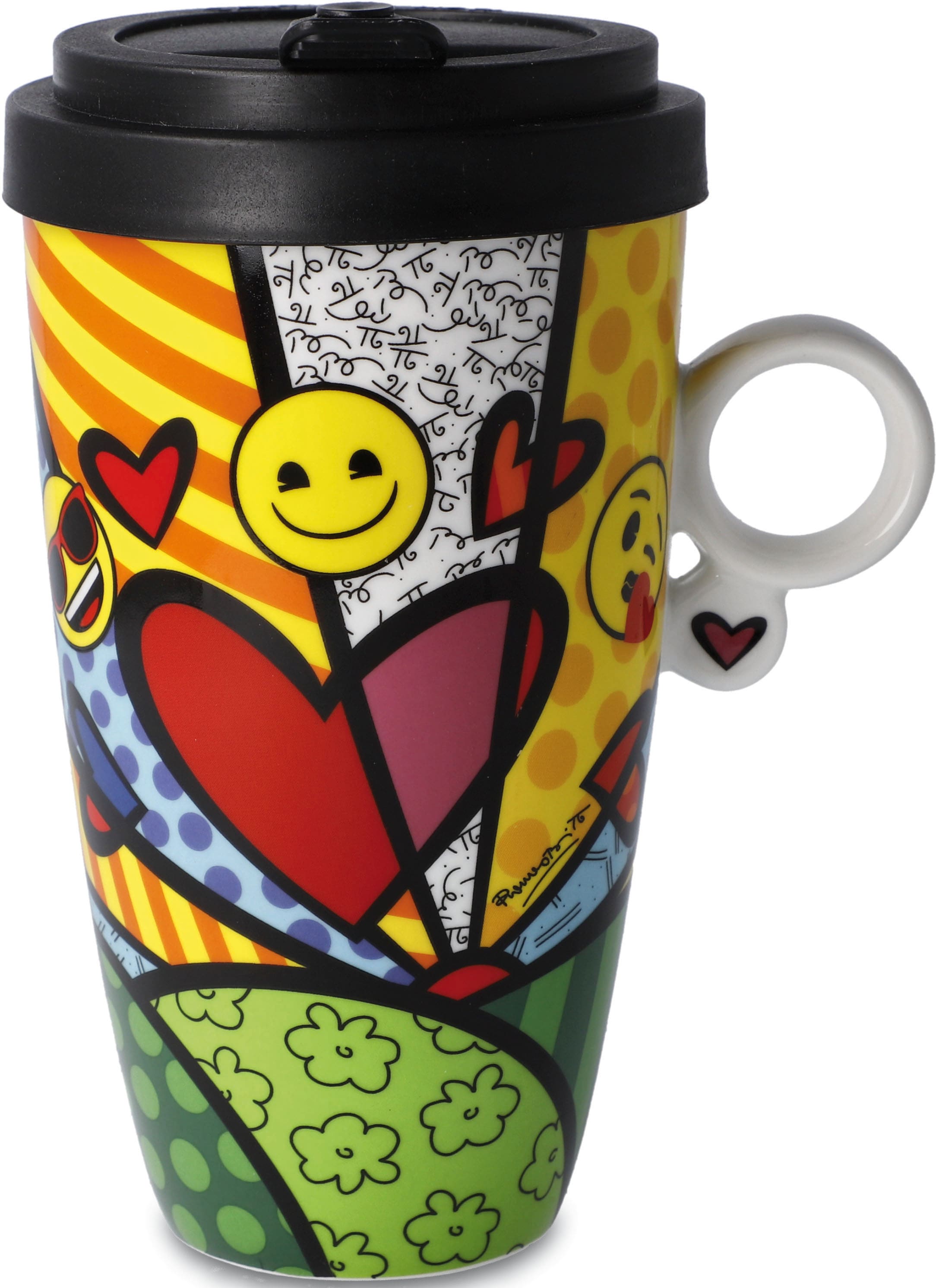 Goebel Coffee-to-go-Becher »emoji® by BRITTO® - "A new day"«, (2 tlg.), mit abnehmbarem Deckel, 500 ml
